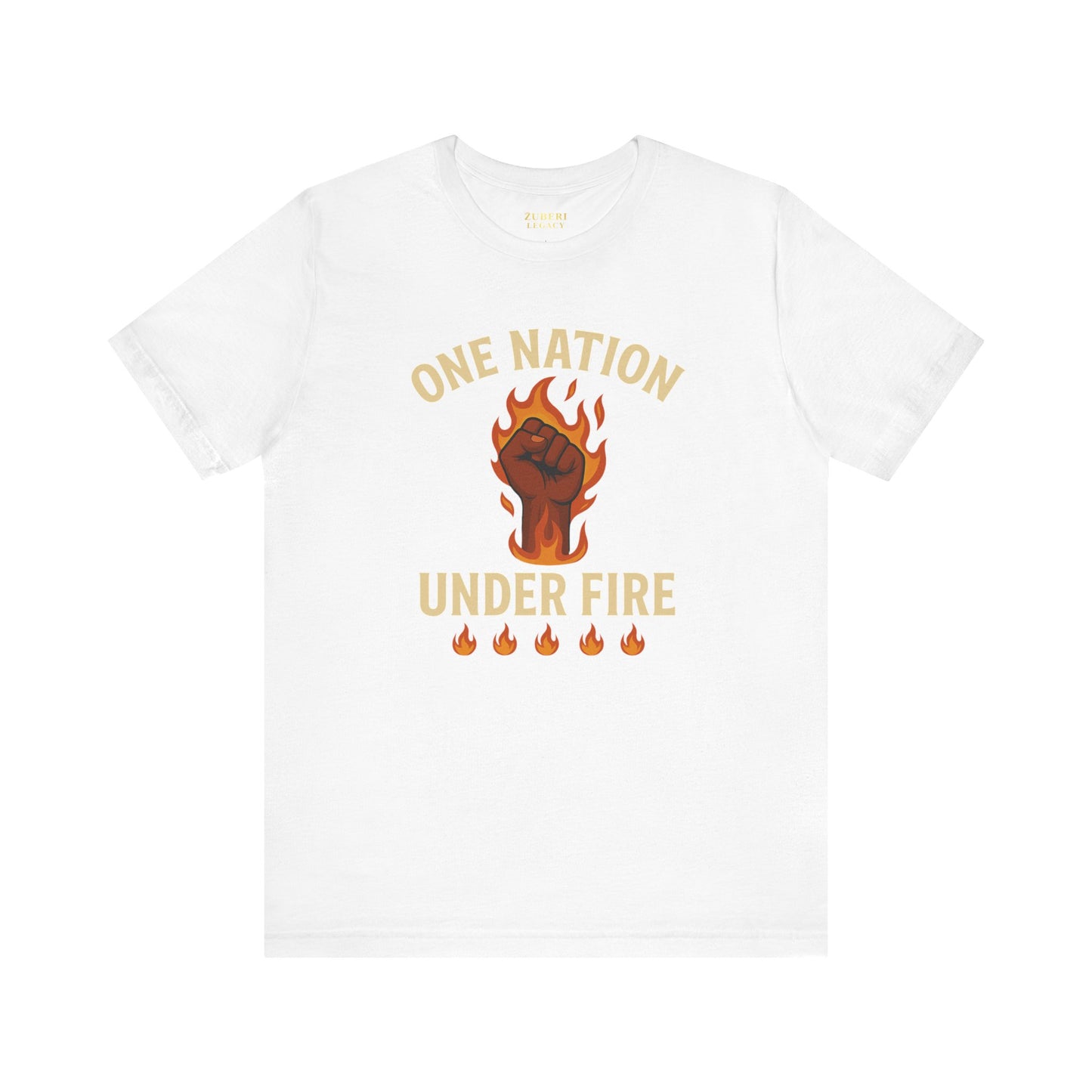 Empowering Statement Tee: One Nation Under Fire, Unisex Graphic Shirt, Activist Apparel, Casual Wear, Gift for Change Makers