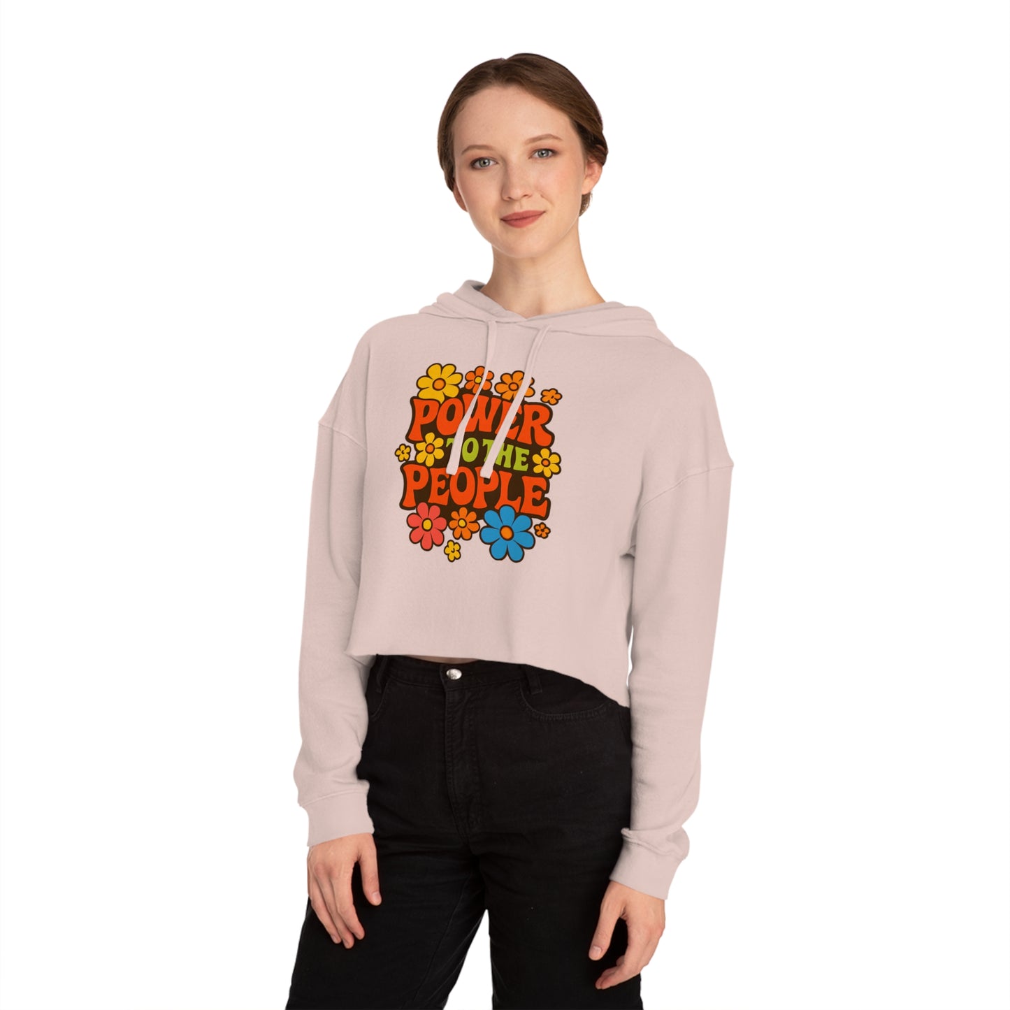 Bun Dem Summer 2025 Power to the People Cropped Hoodie Empire Edition - Feminist Statement, Boho Style, Casual Wear, Gift for Her, Cozy Lounge Top