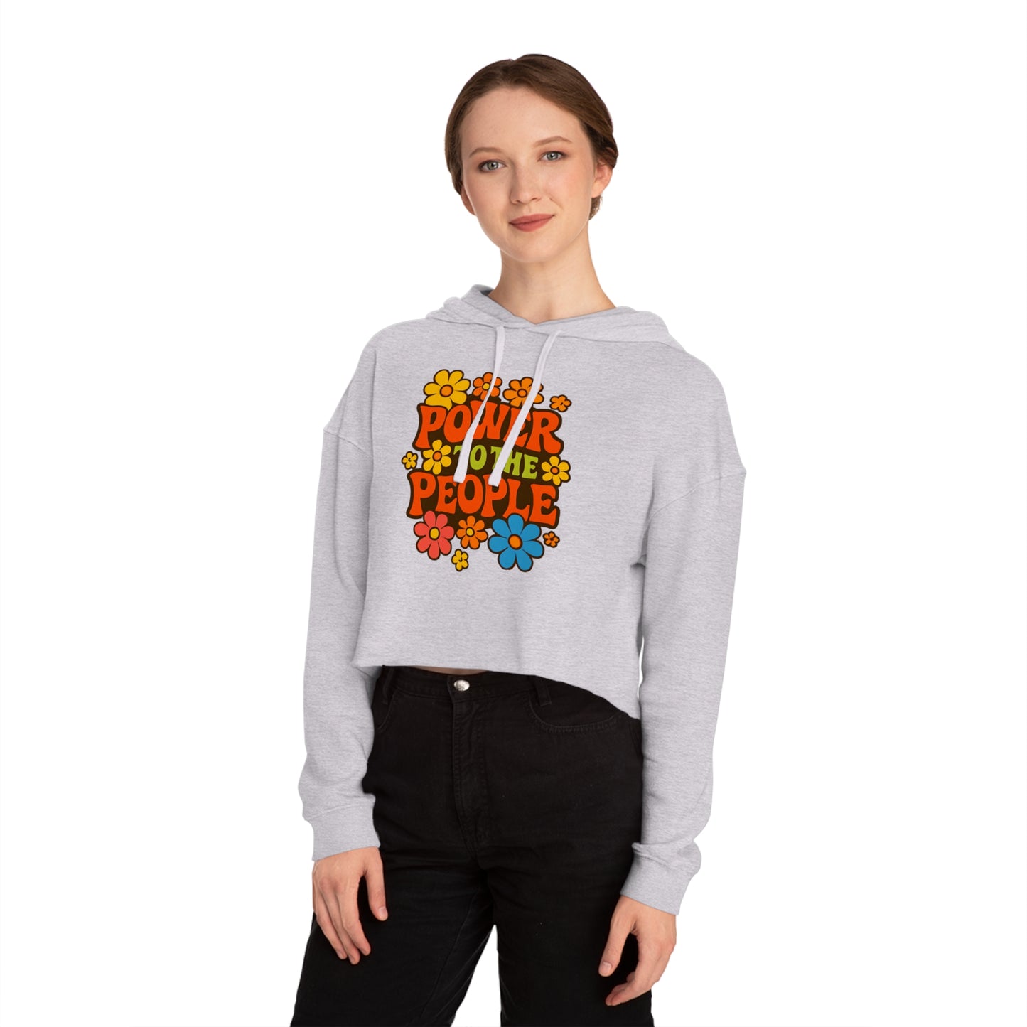 Bun Dem Summer 2025 Power to the People Cropped Hoodie Empire Edition - Feminist Statement, Boho Style, Casual Wear, Gift for Her, Cozy Lounge Top