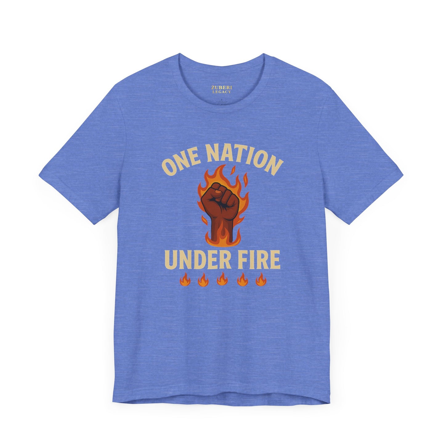 Empowering Statement Tee: One Nation Under Fire, Unisex Graphic Shirt, Activist Apparel, Casual Wear, Gift for Change Makers