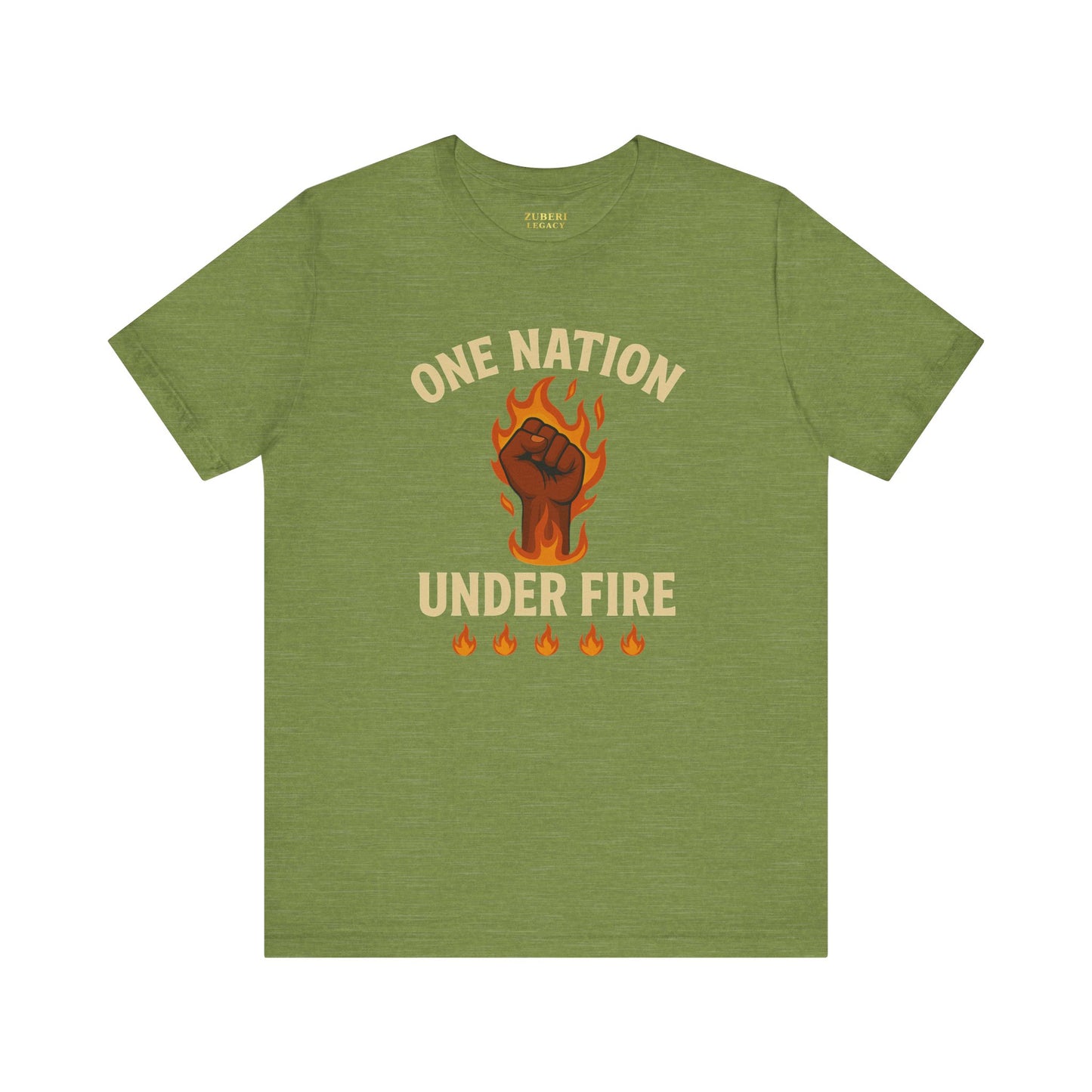 Empowering Statement Tee: One Nation Under Fire, Unisex Graphic Shirt, Activist Apparel, Casual Wear, Gift for Change Makers