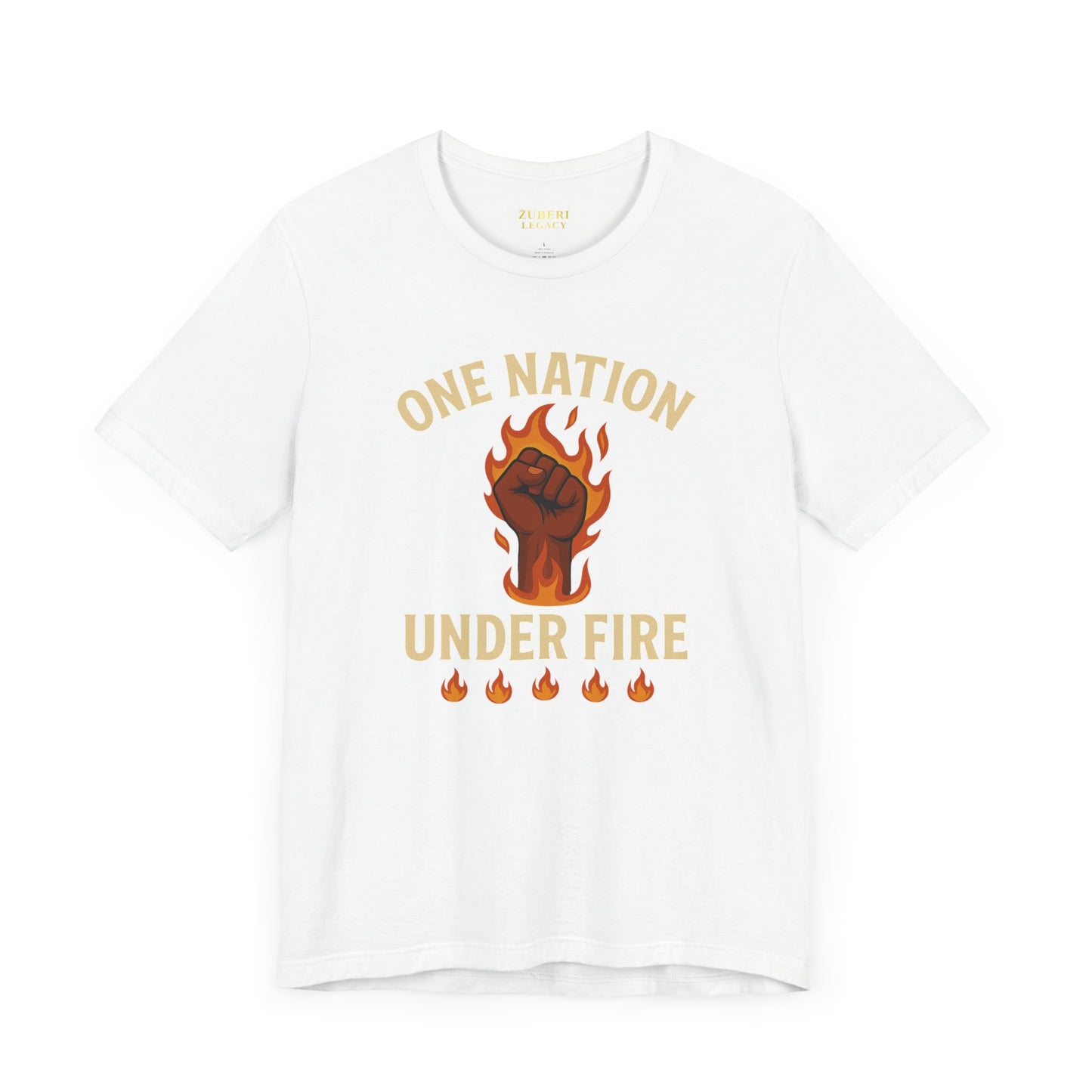 Empowering Statement Tee: One Nation Under Fire, Unisex Graphic Shirt, Activist Apparel, Casual Wear, Gift for Change Makers