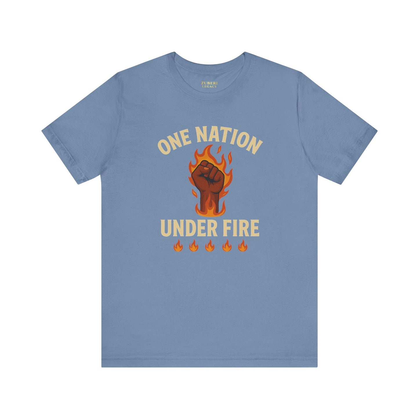 Empowering Statement Tee: One Nation Under Fire, Unisex Graphic Shirt, Activist Apparel, Casual Wear, Gift for Change Makers