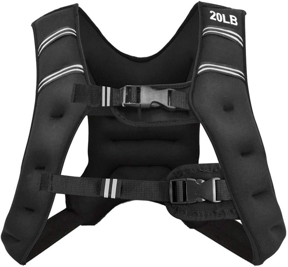 BUN DEM Weighted Vest – Adjustable 12lb to 30lb Enhanced Fitness, Strength Training, and Running - Reflective Stripe for Safety - Ideal for Men, Women, and Kids
