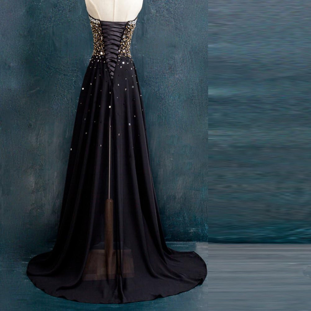 Kivary Women'S Beaded High Low Chiffon Formal Prom Dresses Evening Gowns Sweetheart