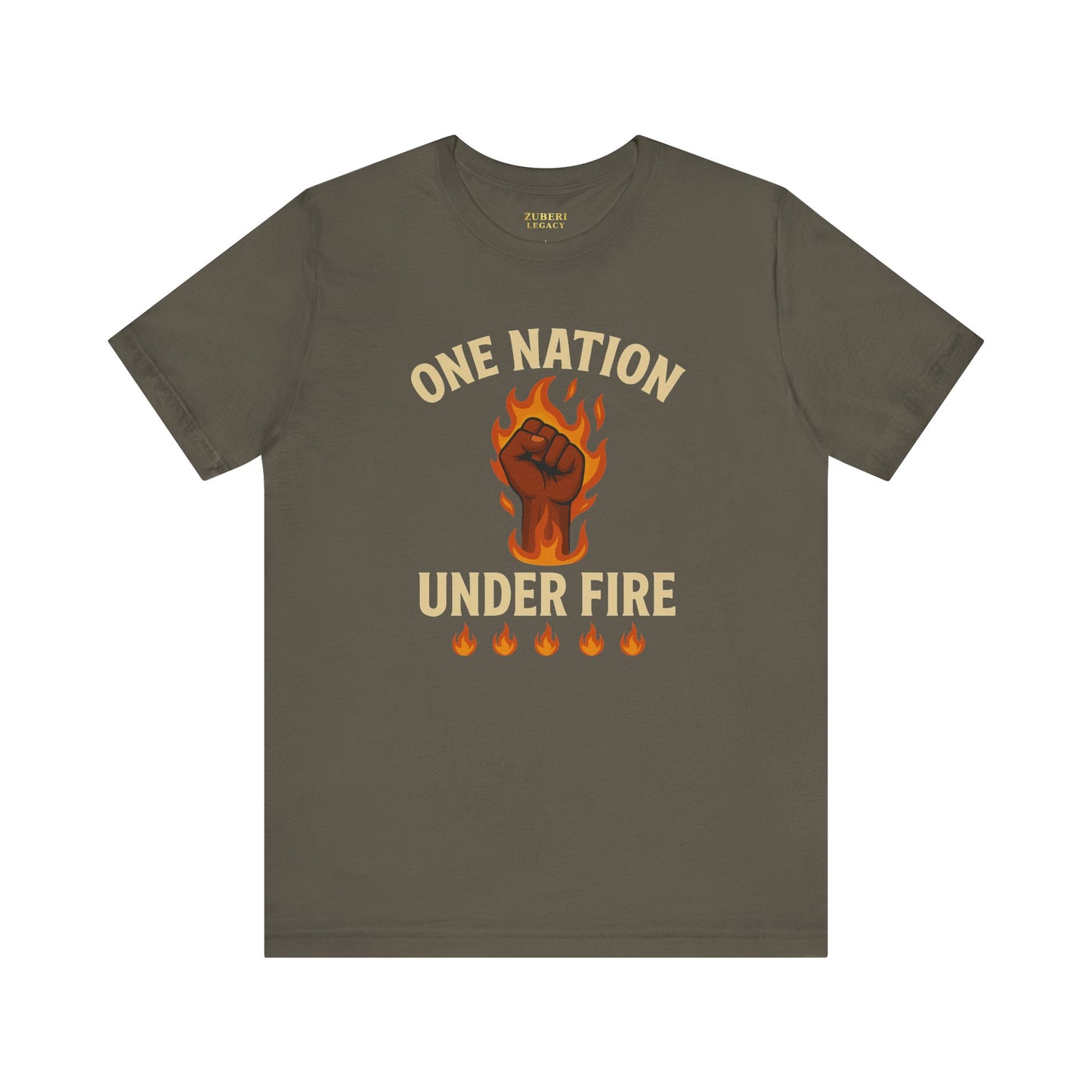 Empowering Statement Tee: One Nation Under Fire, Unisex Graphic Shirt, Activist Apparel, Casual Wear, Gift for Change Makers