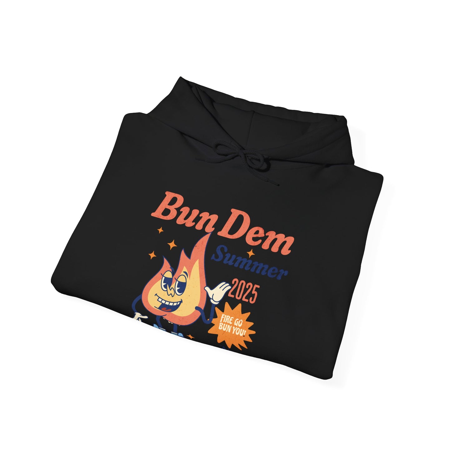 Bun Dem Summer 2025 Feel The Burn Graphic Hoodie, Comfortable Unisex Sweatshirt, Perfect for Beach Days, Vacation Wear, Casual Outing