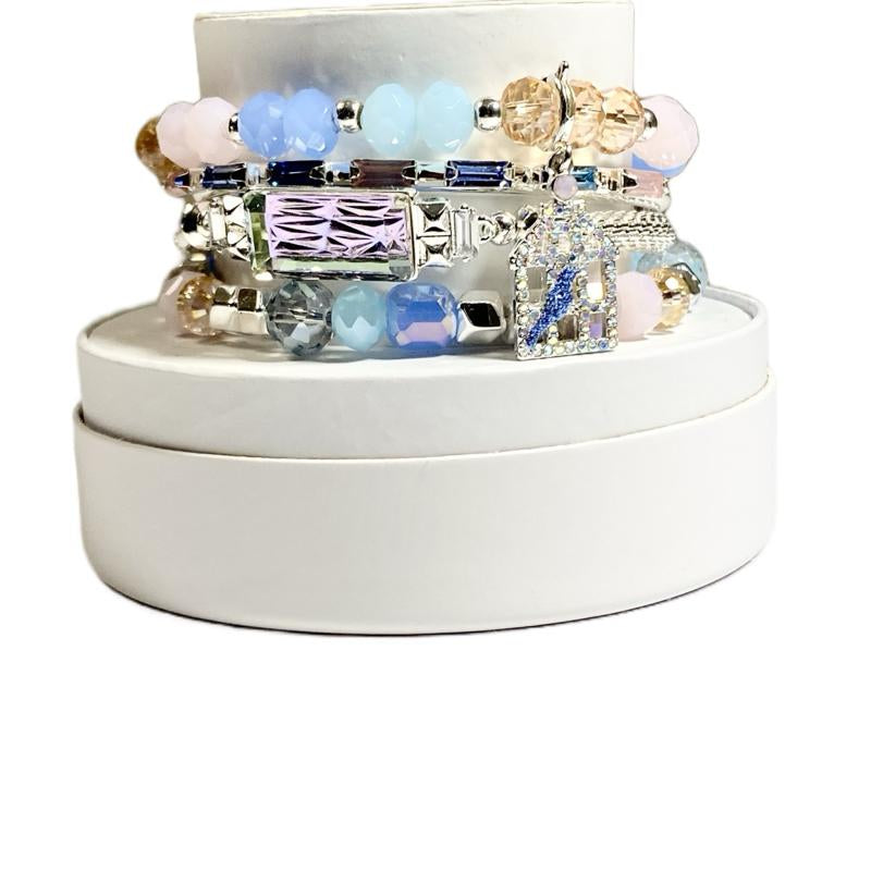 Bracelets & Bangles BP Destash the Sweetest Melody 4 Bracelets with Spring Colors on Silver Plating, Removable Charm, Mother'S Day Gift Charm Bracelet
