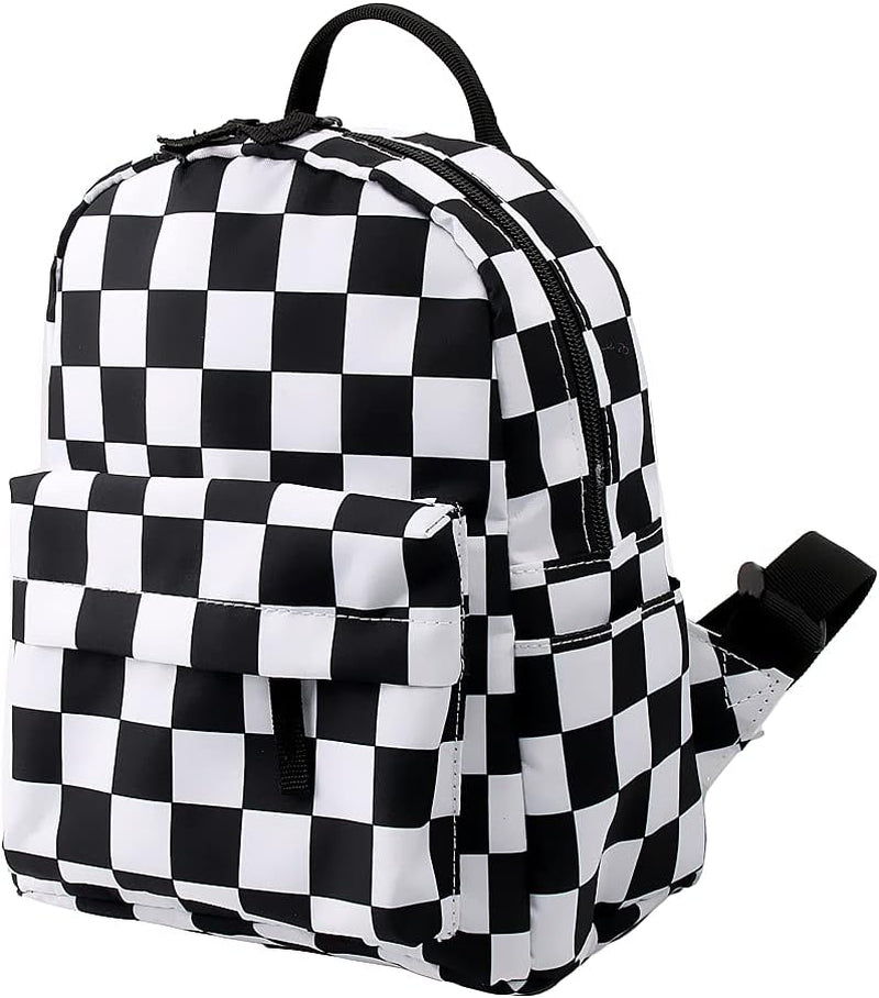 Deanfun Mini Backpack for Women - Waterproof Small Backpack with Orange Checkered Print, Multi Pockets Large Capacity Cute and Stylish MNSB-144