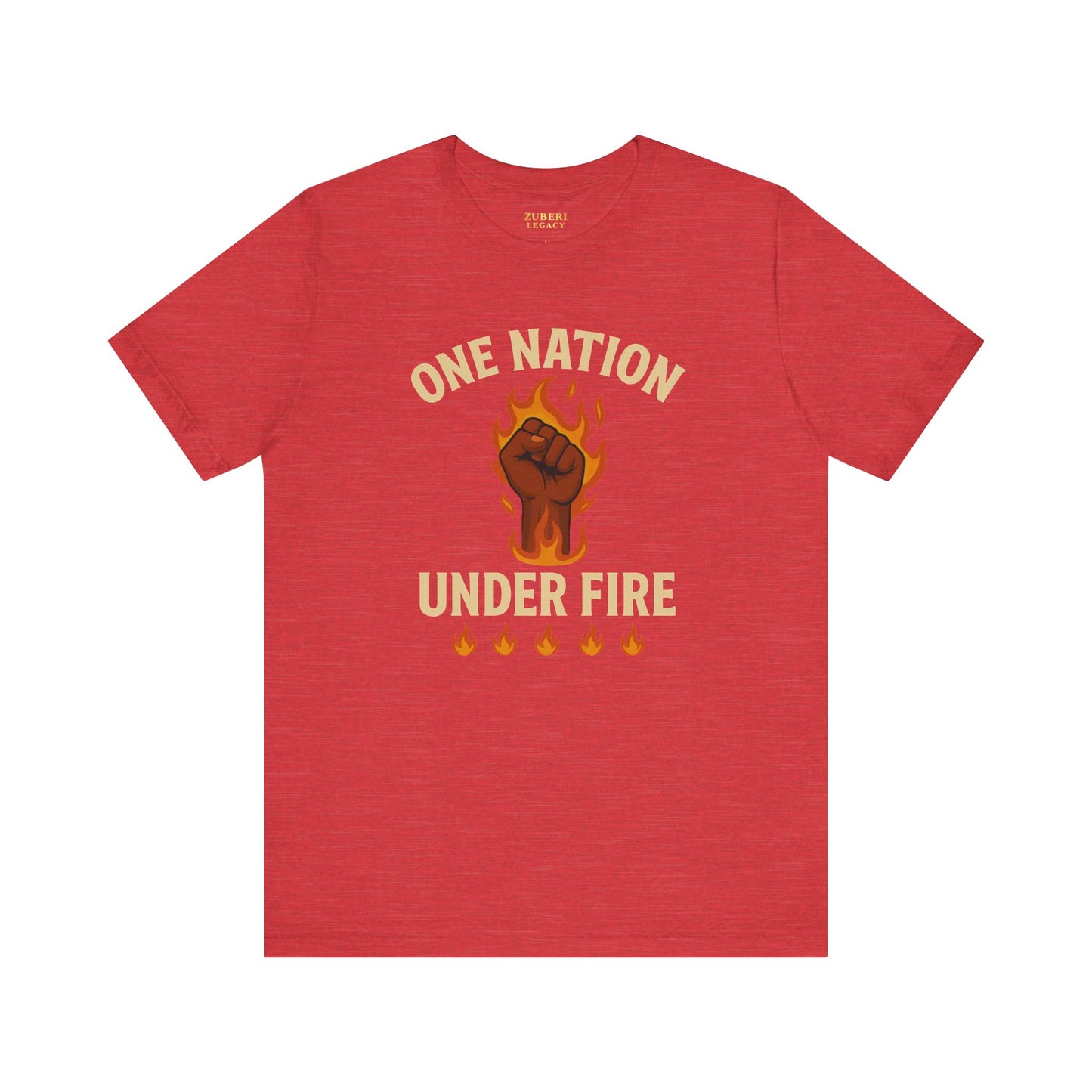 Empowering Statement Tee: One Nation Under Fire, Unisex Graphic Shirt, Activist Apparel, Casual Wear, Gift for Change Makers