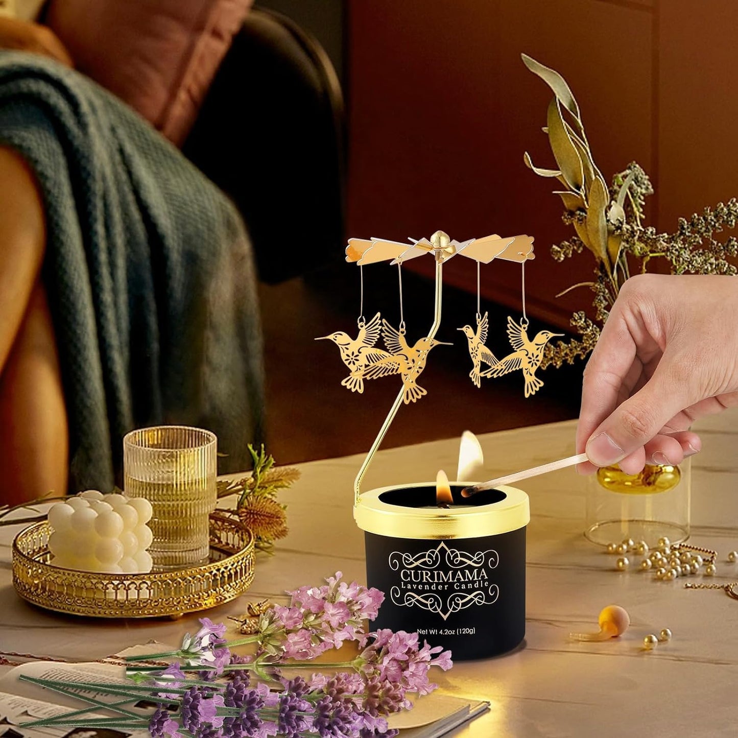Mothers Day Gifts for Mom, Hummingbird Gift for Women Friendship, Funny Birthday Gift for Moms Grandma, Lavender Scented Candle Presents for Sister Friends, Mothers Day Gifts Ideas for Mom from Son