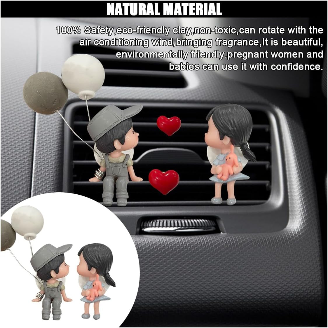 Adorable Car Air Fresheners Vent Clips - Charming Aromatherapy Diffusers for Couples, Perfect Car Decor & Gift for Home or Office