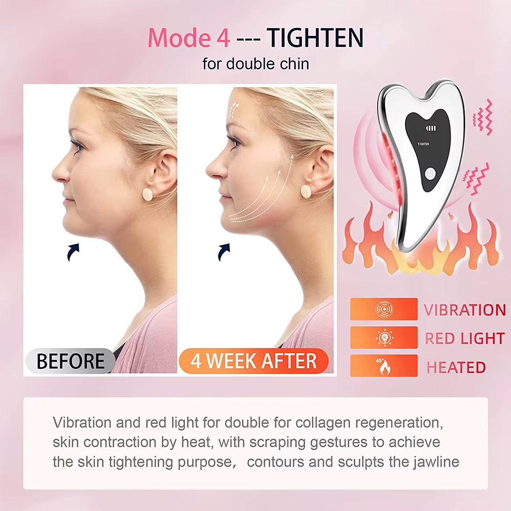 Electric Gua Sha Tools Microcurrent Face Lift Machine Slimming Massager Double Chin Remove Neck Face Massage Skin Care Tool