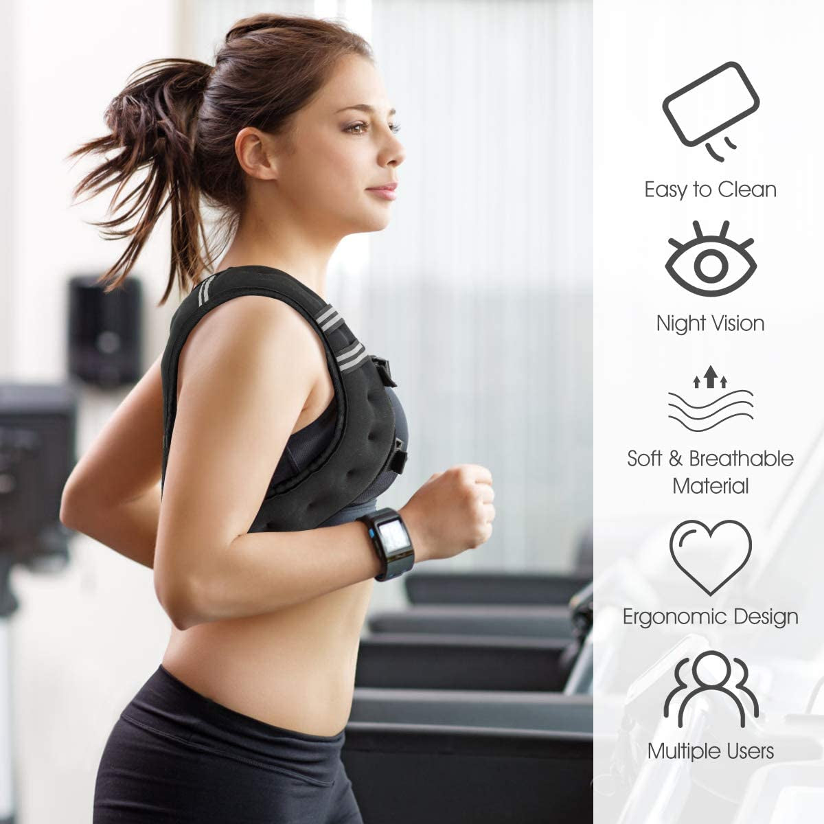 BUN DEM Weighted Vest – Adjustable 12lb to 30lb Enhanced Fitness, Strength Training, and Running - Reflective Stripe for Safety - Ideal for Men, Women, and Kids