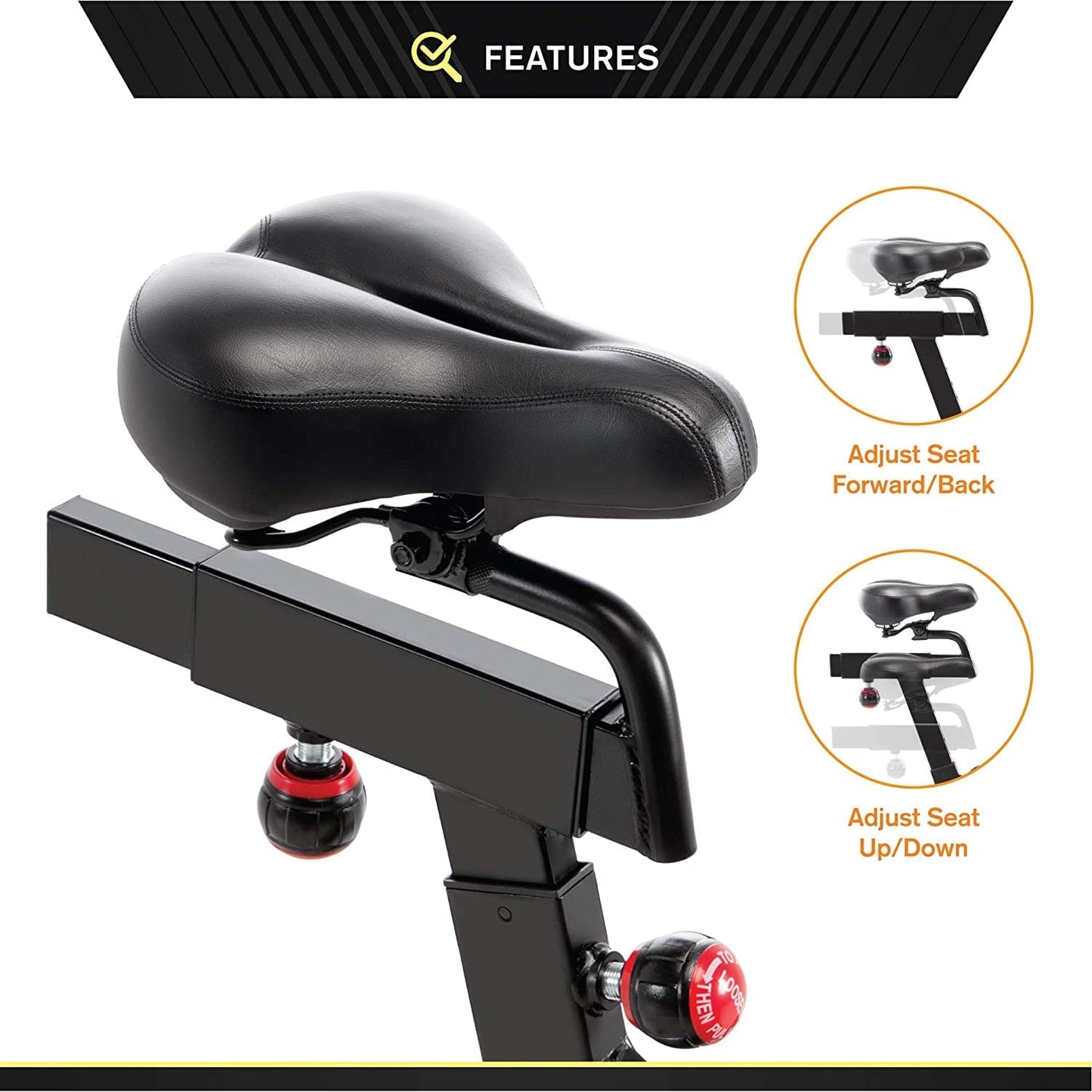 Circuit Fitness Club 30 Lbs. Flywheel Revolution Cycle for Cardio Workout – Adjustable Manual Resistance Mechanism
