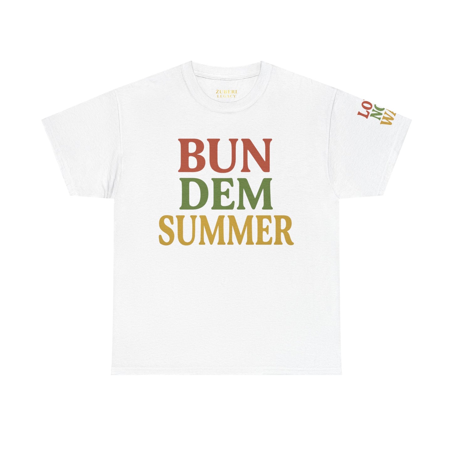 'Bun Dem Summer' Unisex Heavy Cotton Tee with and 'Love Not War' Design – Casual Summer Shirt, Gifts for Music Lovers, Festival Wear, [...]