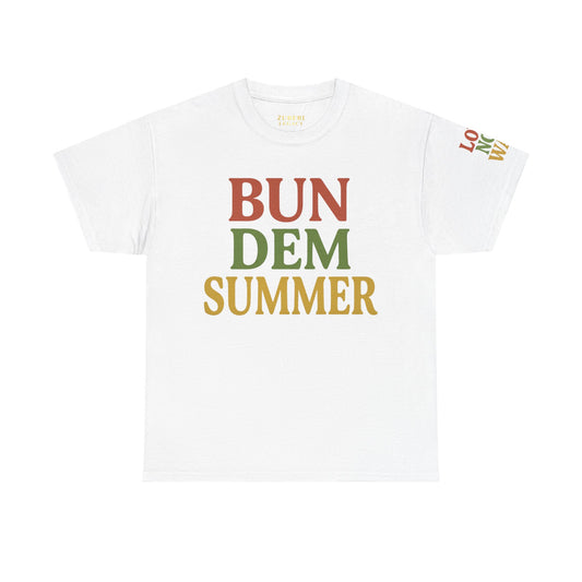 'Bun Dem Summer' Unisex Heavy Cotton Tee with and 'Love Not War' Design – Casual Summer Shirt, Gifts for Music Lovers, Festival Wear, [...]