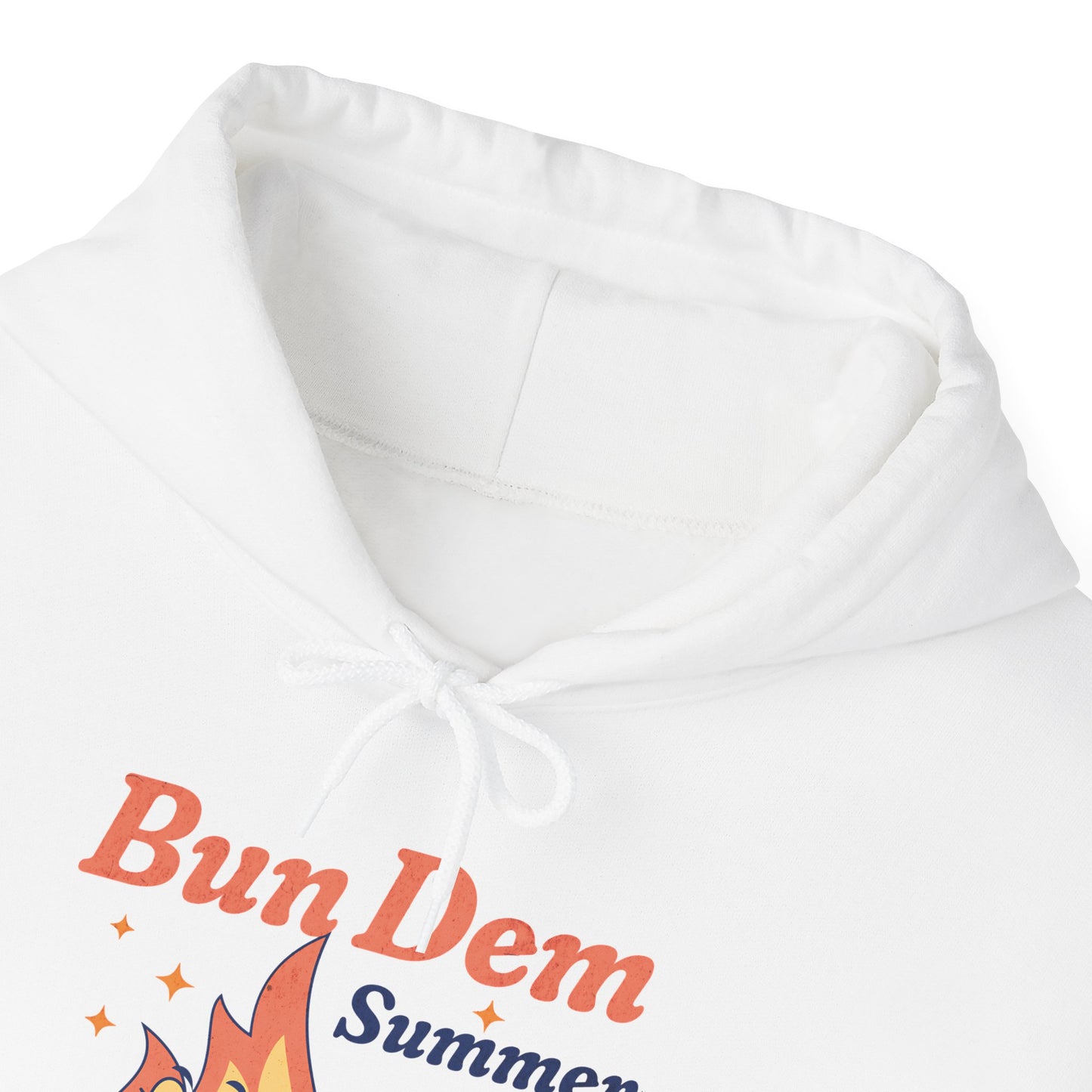 Bun Dem Summer 2025 Feel The Burn Graphic Hoodie, Comfortable Unisex Sweatshirt, Perfect for Beach Days, Vacation Wear, Casual Outing