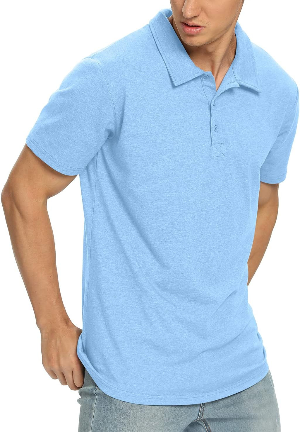 Polo Shirts for Men Short/Long Sleeve Soft Cotton Collared Shirt