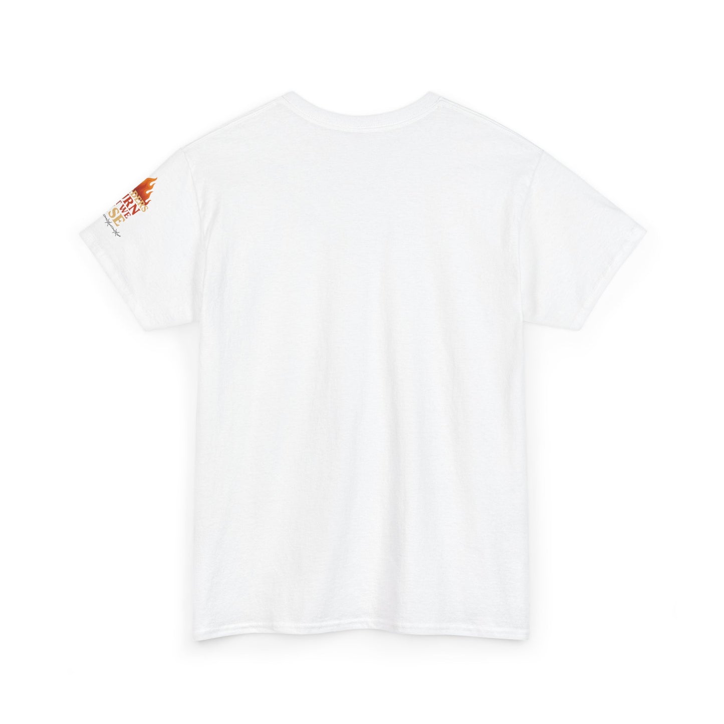 Bun Dem Summer Empowering Unisex Heavy Cotton Tee| Gildan 5000 - "Borders Burn But We Rise" Empire Edition - Activism Fashion, Statement Shirt, Gift for Allies, Equality