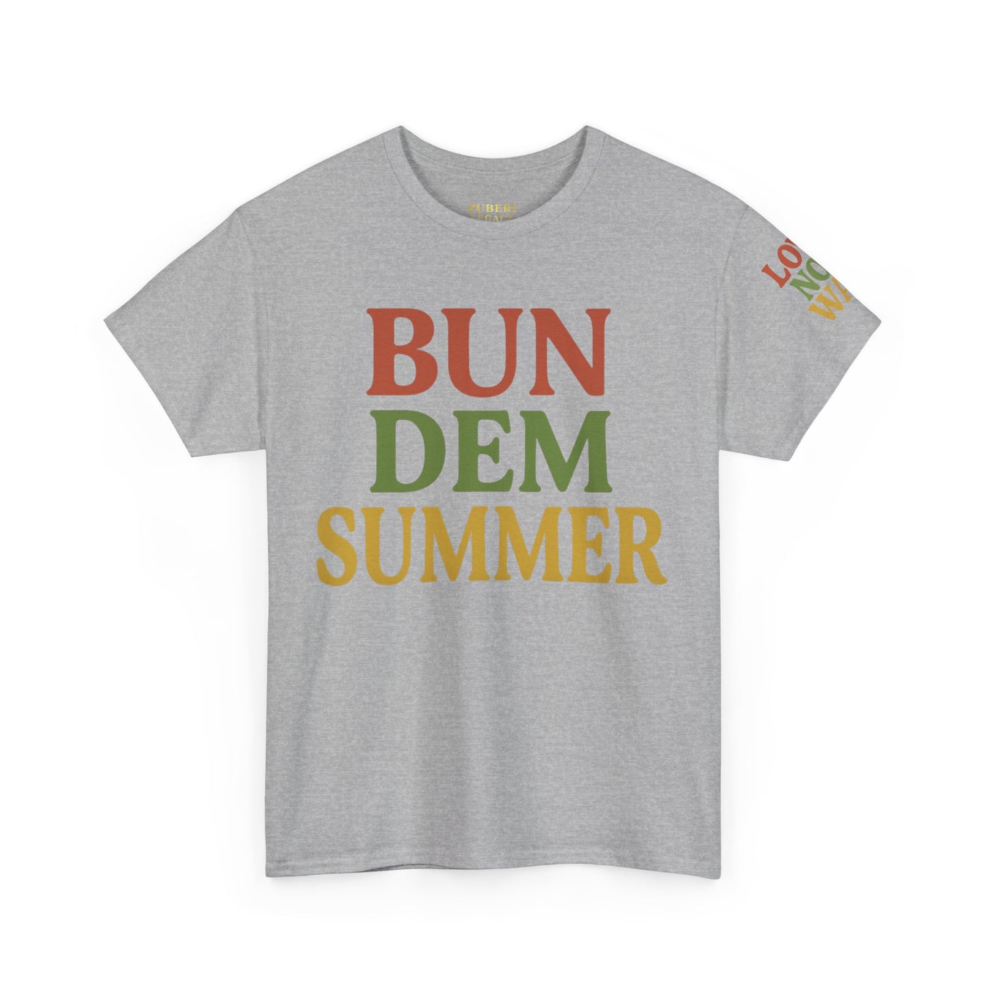 'Bun Dem Summer' Unisex Heavy Cotton Tee with and 'Love Not War' Design – Casual Summer Shirt, Gifts for Music Lovers, Festival Wear, [...]