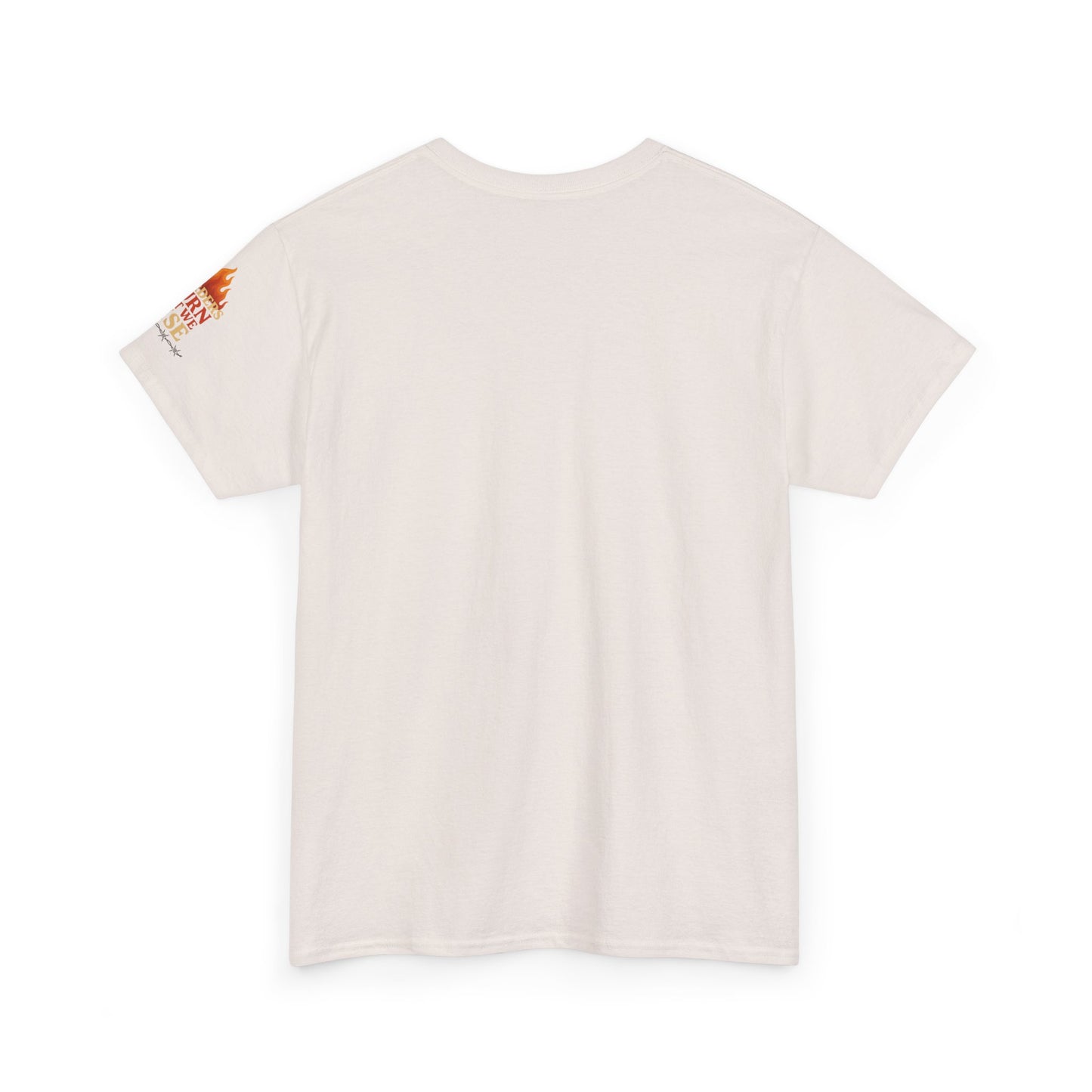 Bun Dem Summer Empowering Unisex Heavy Cotton Tee| Gildan 5000 - "Borders Burn But We Rise" Empire Edition - Activism Fashion, Statement Shirt, Gift for Allies, Equality