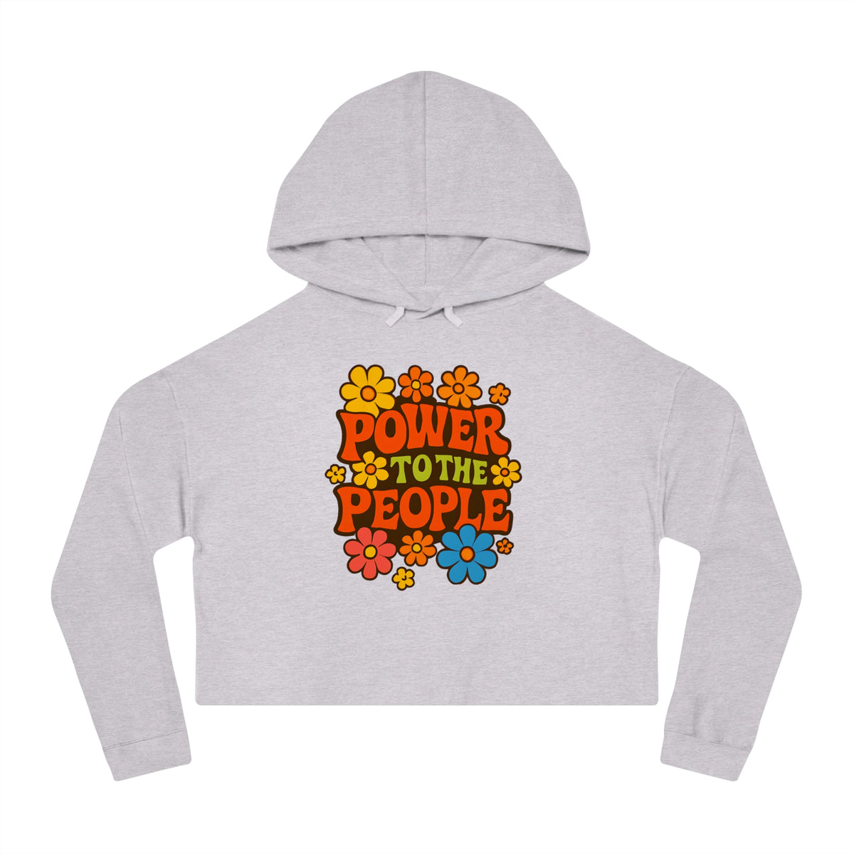 Bun Dem Summer 2026 Power to the People Cropped Hoodie Empire Edition - Feminist Statement, Boho Style, Casual Wear, Gift for Her, Cozy Lounge Top