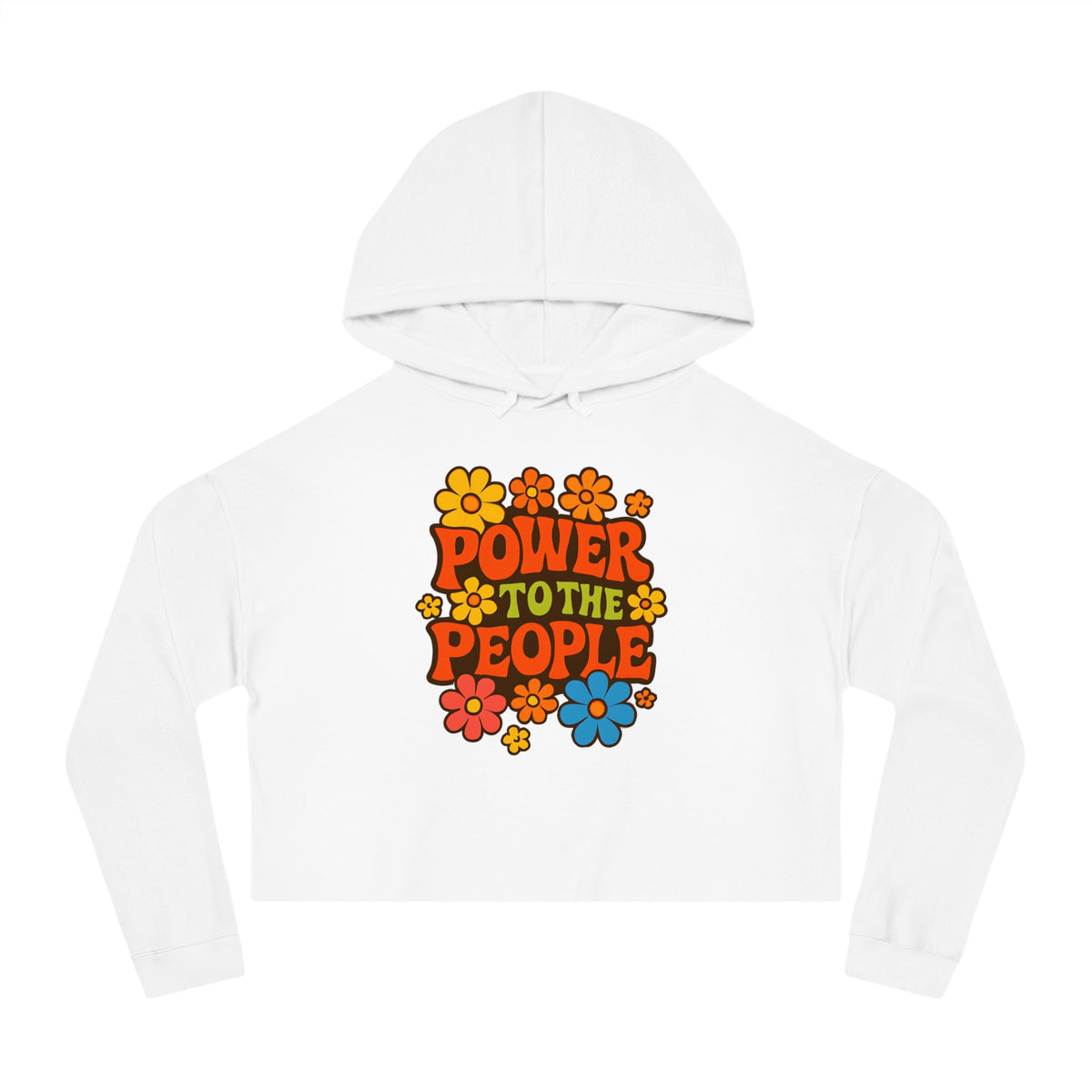 Bun Dem Summer 2026 Power to the People Cropped Hoodie Empire Edition - Feminist Statement, Boho Style, Casual Wear, Gift for Her, Cozy Lounge Top