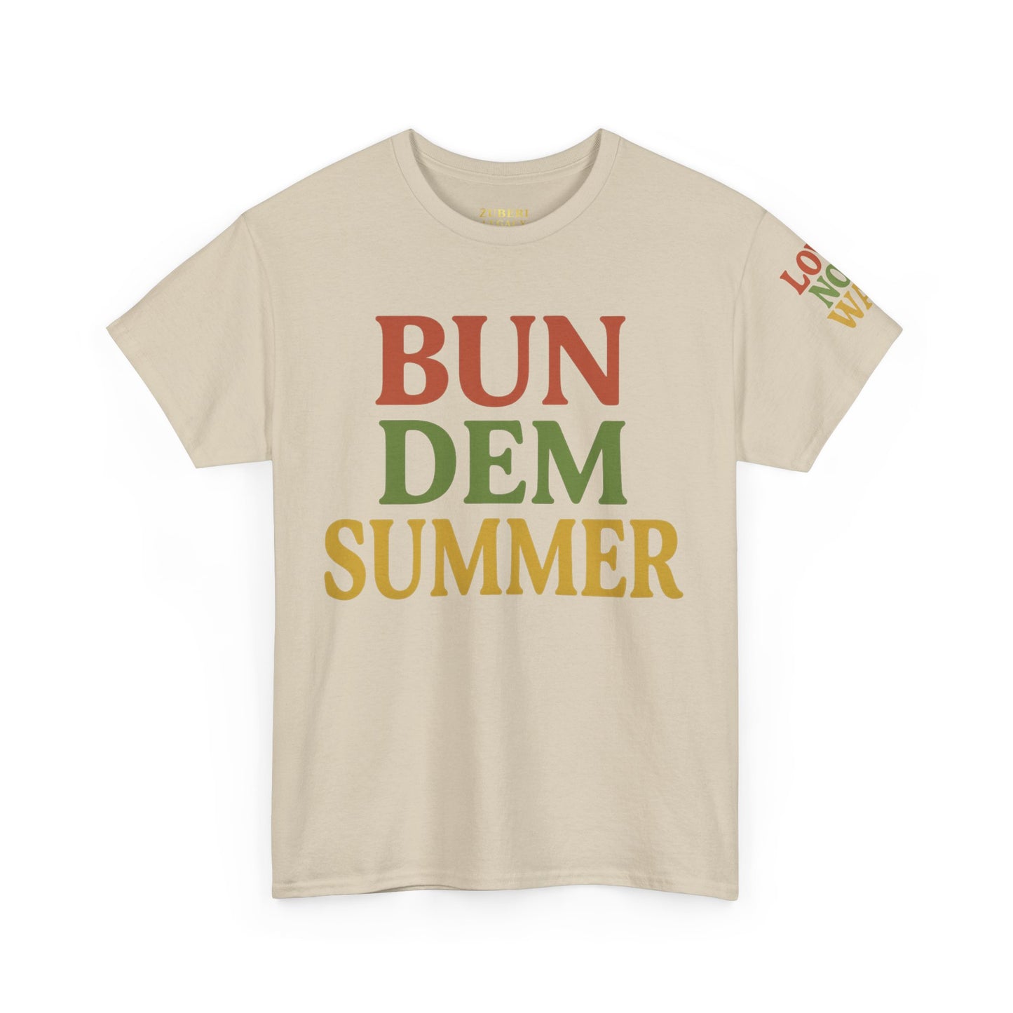 'Bun Dem Summer' Unisex Heavy Cotton Tee with and 'Love Not War' Design – Casual Summer Shirt, Gifts for Music Lovers, Festival Wear, [...]