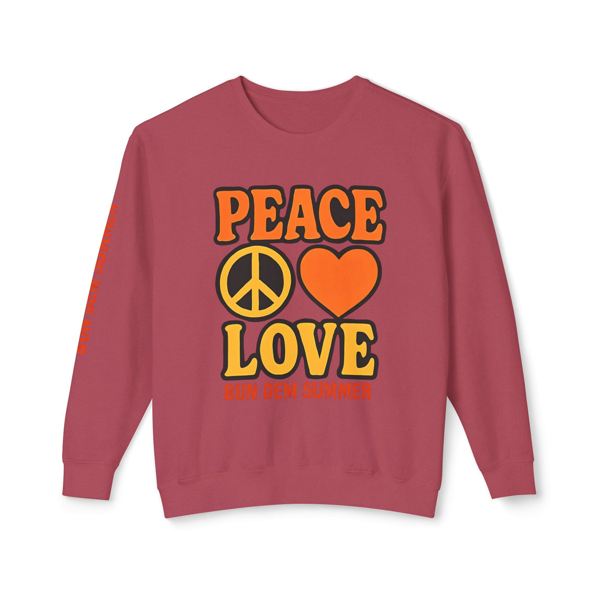 Bun Dem Summer Peace & Love Summer Crewneck Sweatshirt Empire Edition, Unisex Lightweight Sweatshirt, Casual Summer Apparel, Gift for Music Festivals, Peace Sign [...]