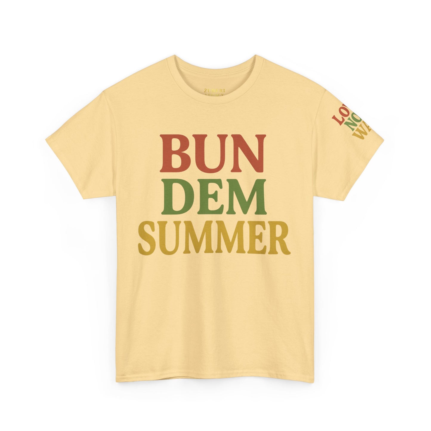 'Bun Dem Summer' Unisex Heavy Cotton Tee with and 'Love Not War' Design – Casual Summer Shirt, Gifts for Music Lovers, Festival Wear, [...]