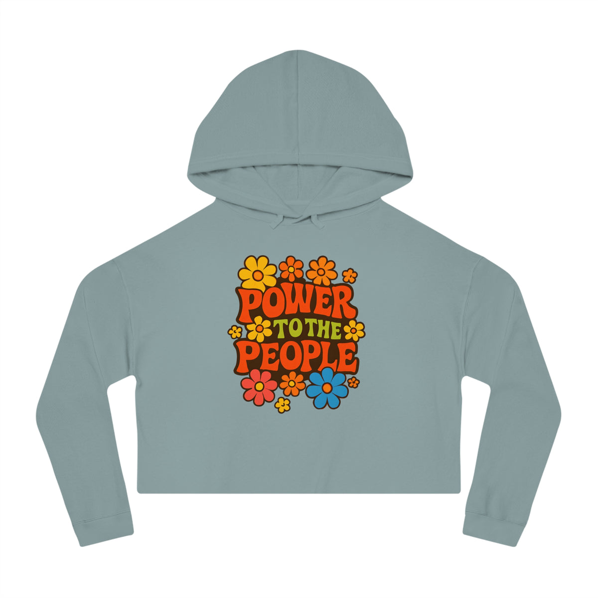 Bun Dem Summer 2026 Power to the People Cropped Hoodie Empire Edition - Feminist Statement, Boho Style, Casual Wear, Gift for Her, Cozy Lounge Top