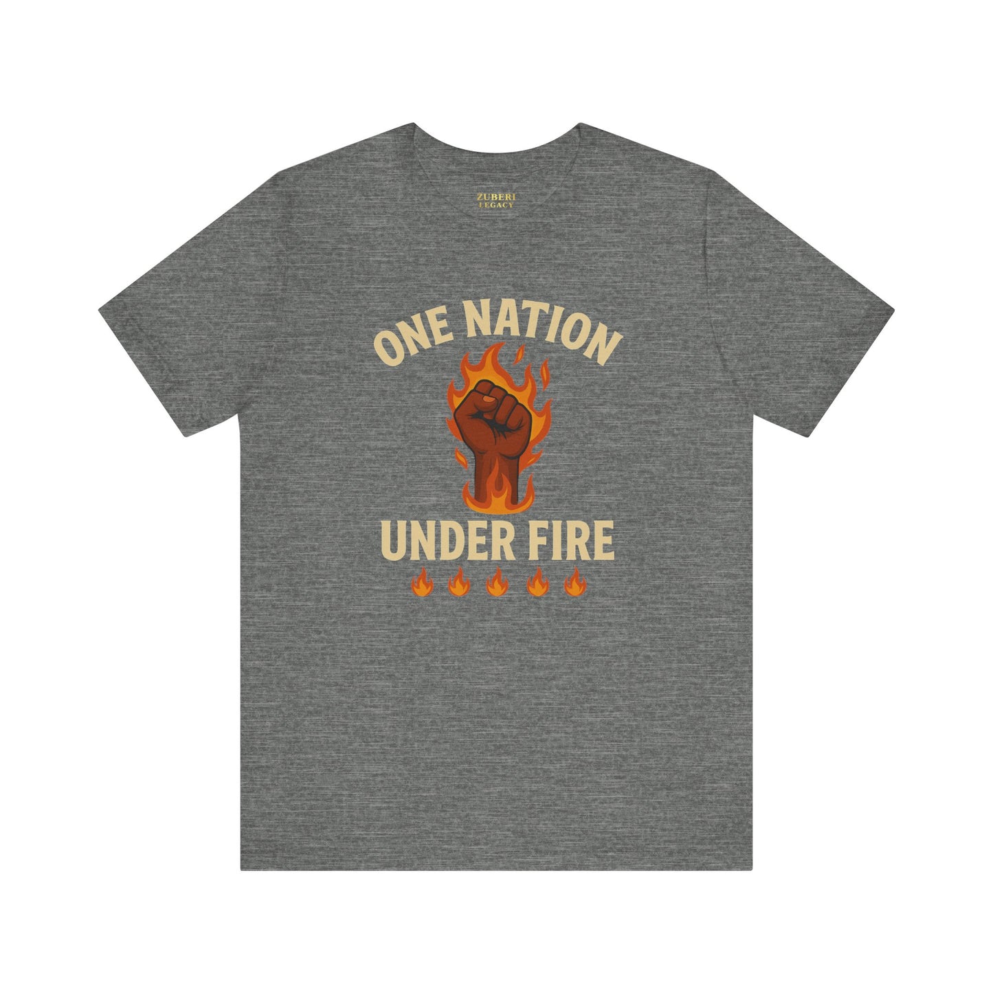 Empowering Statement Tee: One Nation Under Fire, Unisex Graphic Shirt, Activist Apparel, Casual Wear, Gift for Change Makers