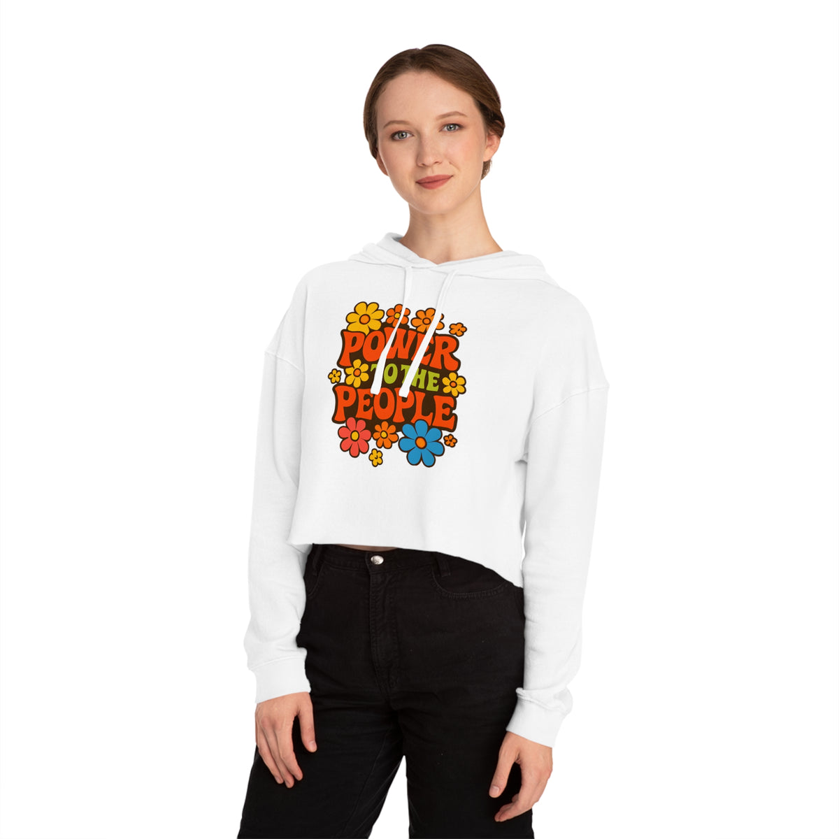Bun Dem Summer 2026 Power to the People Cropped Hoodie Empire Edition - Feminist Statement, Boho Style, Casual Wear, Gift for Her, Cozy Lounge Top