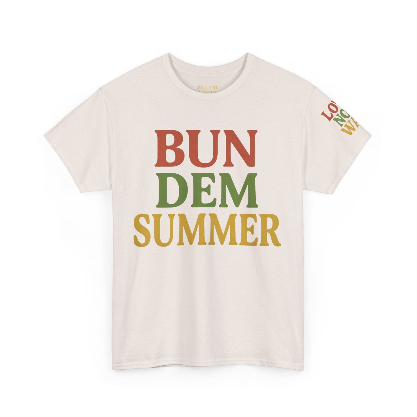 'Bun Dem Summer' Unisex Heavy Cotton Tee with and 'Love Not War' Design – Casual Summer Shirt, Gifts for Music Lovers, Festival Wear, [...]