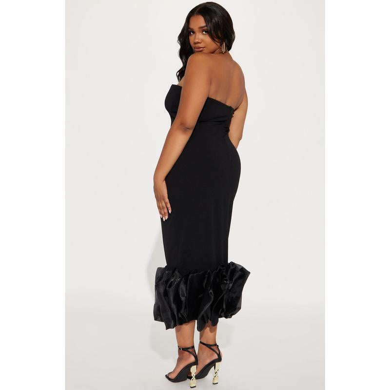 Monte Carlo Nights Midi Dress - Black