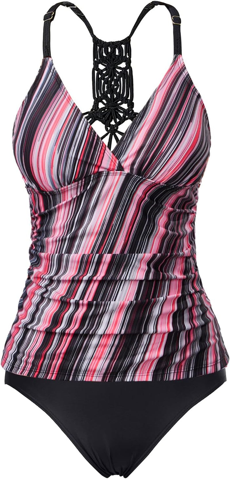 Holipick Tummy Control Two Piece Tankini Set Swimsuits for Women V Neck Tankini Top Bathing Suits with Swim Bottom