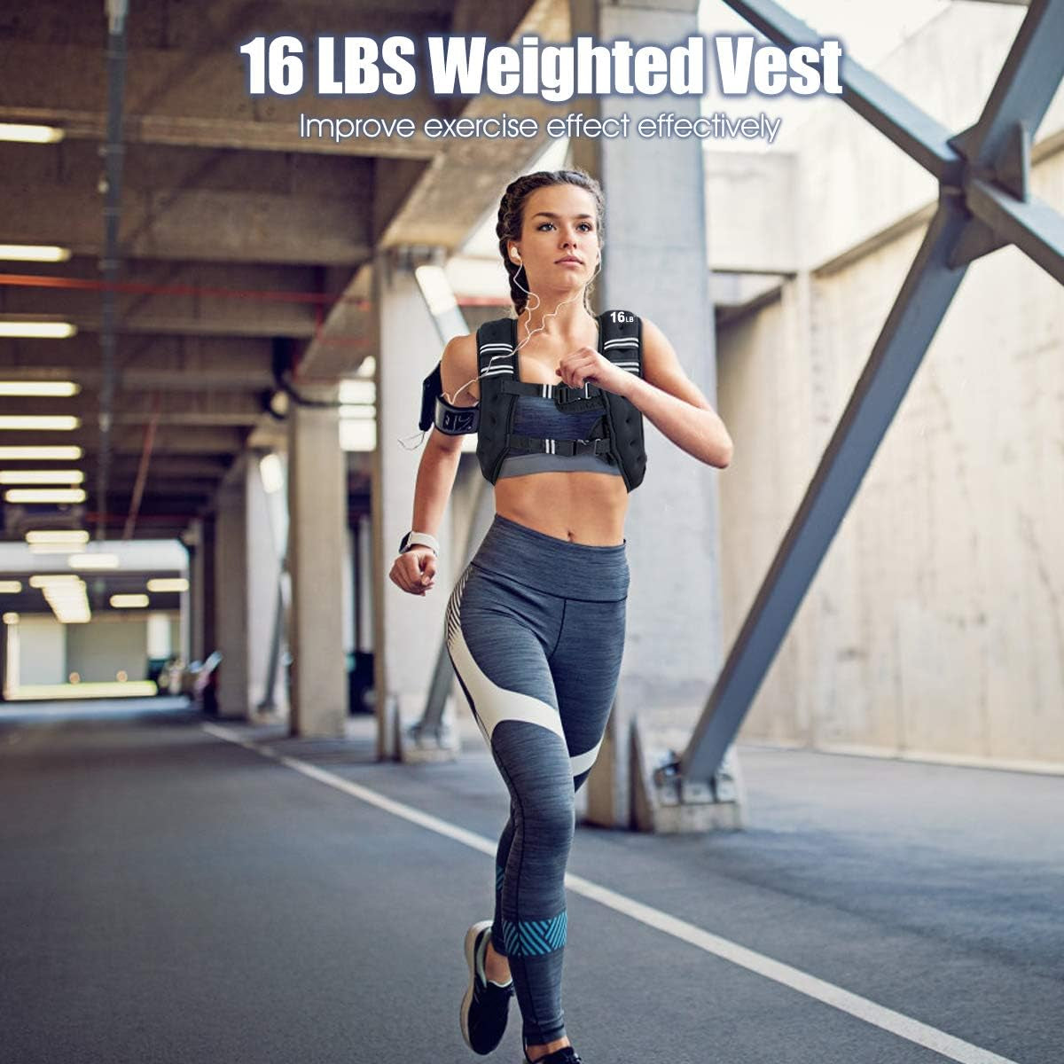 BUN DEM Weighted Vest – Adjustable 12lb to 30lb Enhanced Fitness, Strength Training, and Running - Reflective Stripe for Safety - Ideal for Men, Women, and Kids