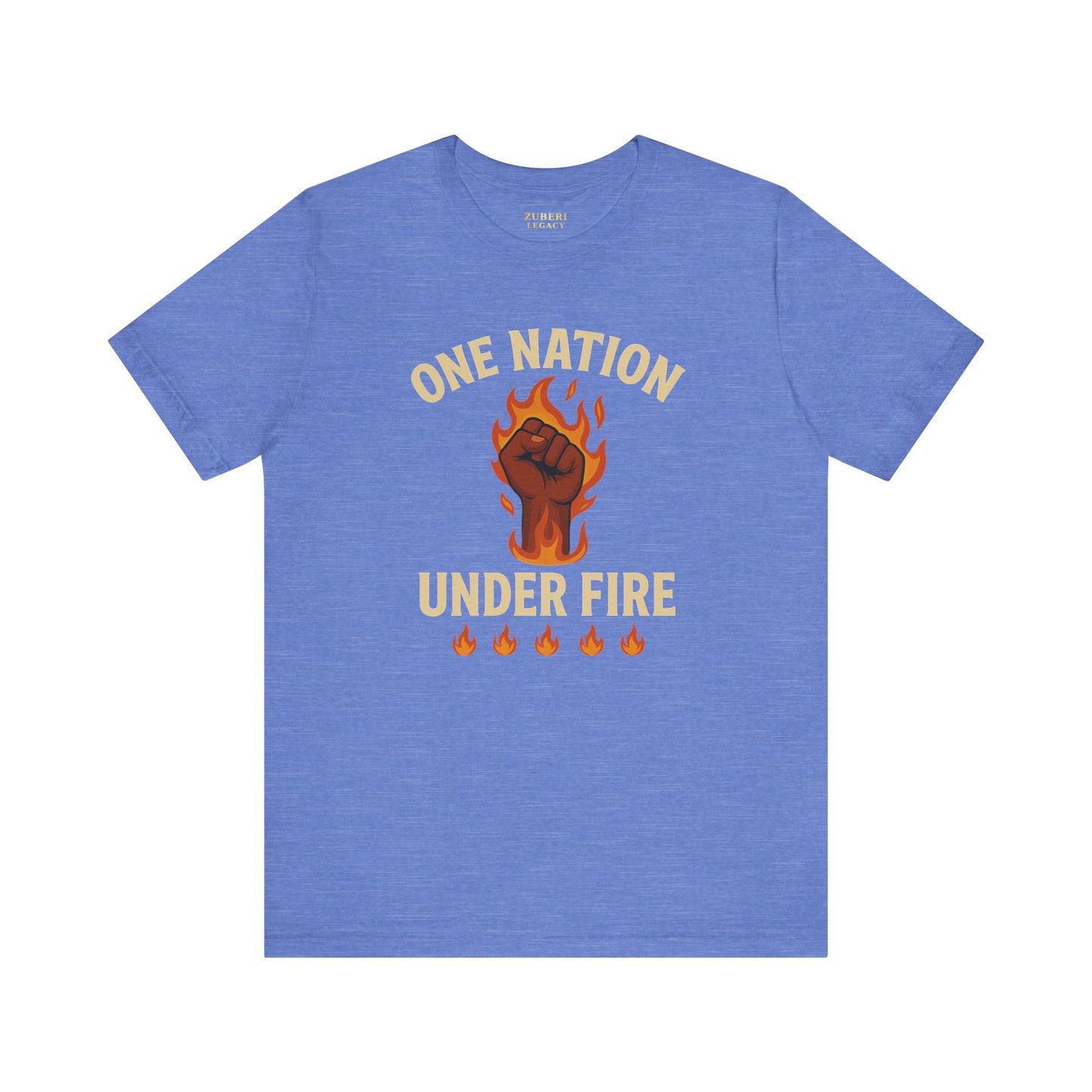 Empowering Statement Tee: One Nation Under Fire, Unisex Graphic Shirt, Activist Apparel, Casual Wear, Gift for Change Makers