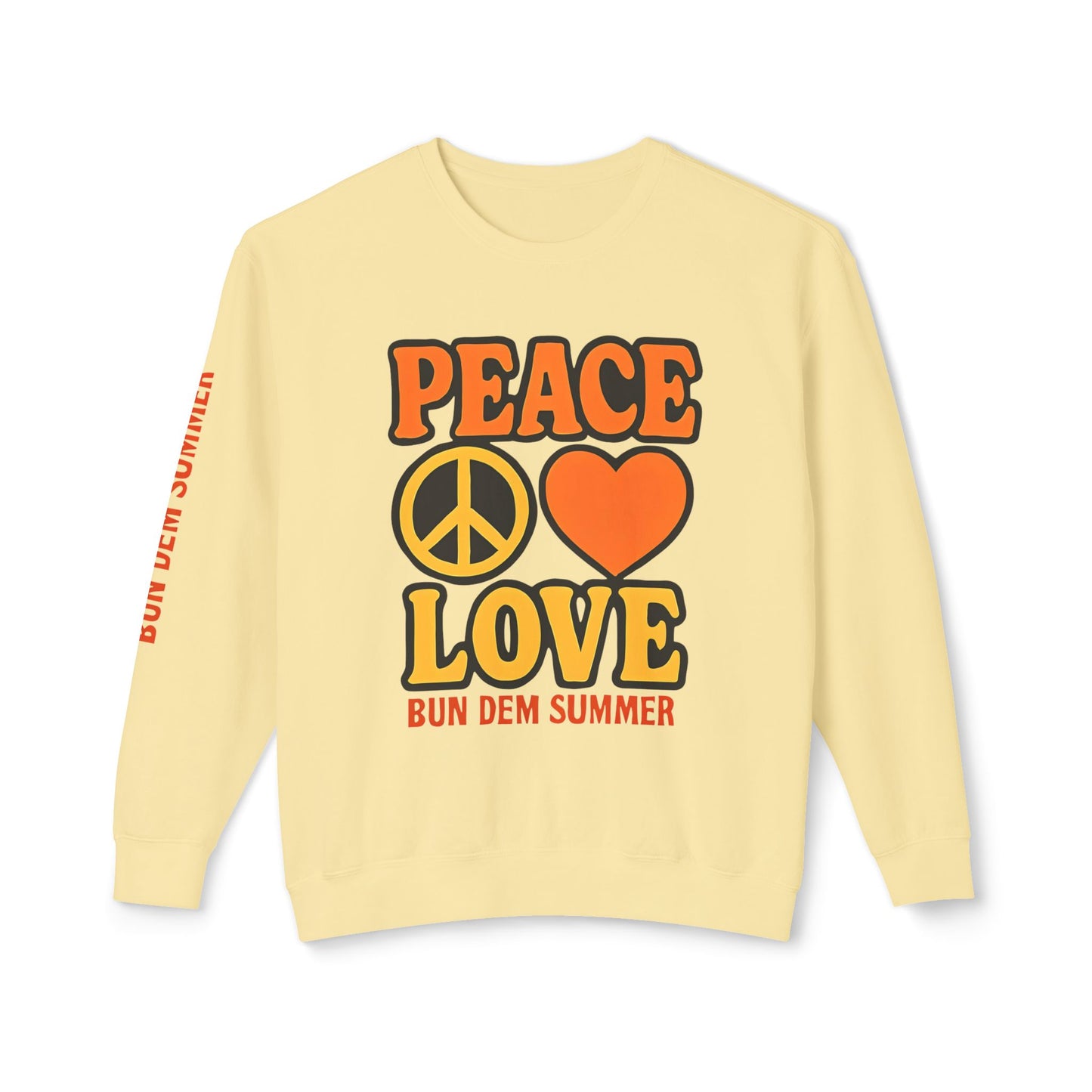 Bun Dem Summer Peace & Love Summer Crewneck Sweatshirt Empire Edition, Unisex Lightweight Sweatshirt, Casual Summer Apparel, Gift for Music Festivals, Peace Sign [...]