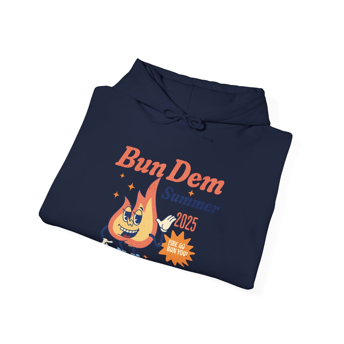 Bun Dem Summer 2025 Feel The Burn Graphic Hoodie, Comfortable Unisex Sweatshirt, Perfect for Beach Days, Vacation Wear, Casual Outing