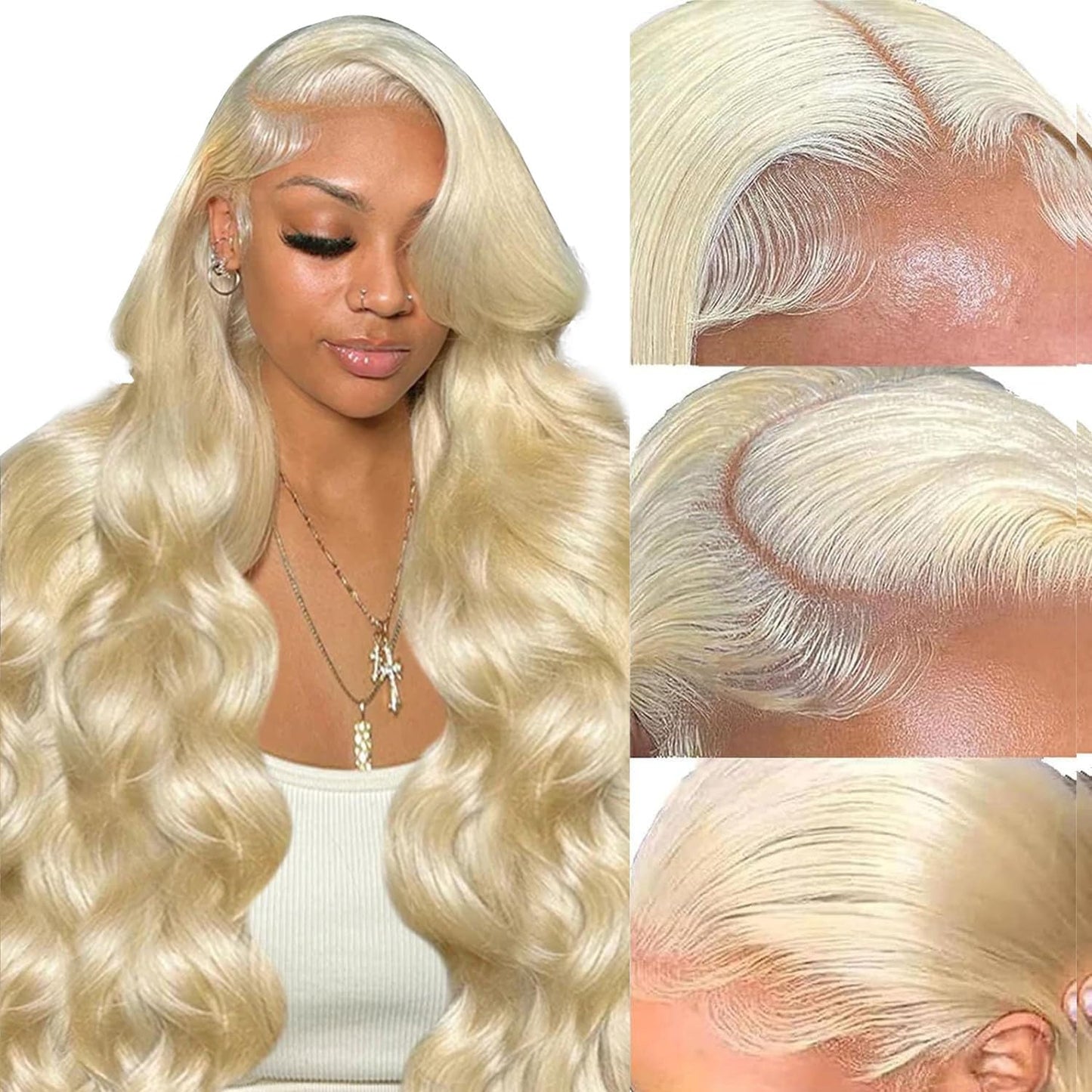 250 Density Human Hair Wig 13X4 HD Lace Front Wigs Pre Plucked Glueless Wig Human Hair Body Wave Wigs Human Hair for Black Women Frontal Wigs Human Hair Wigs Bleached Knots 18 Inch