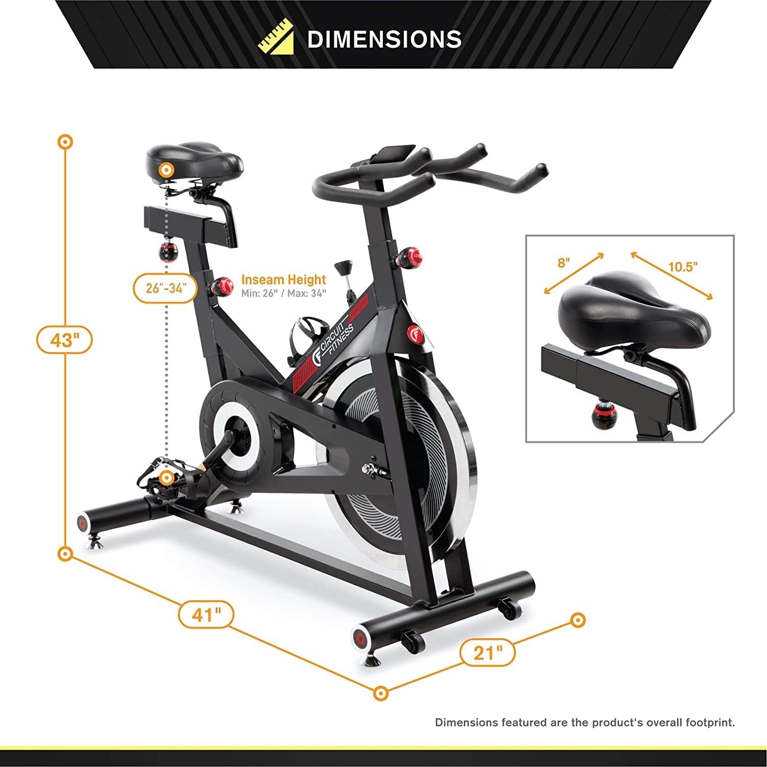 Circuit Fitness Club 30 Lbs. Flywheel Revolution Cycle for Cardio Workout – Adjustable Manual Resistance Mechanism