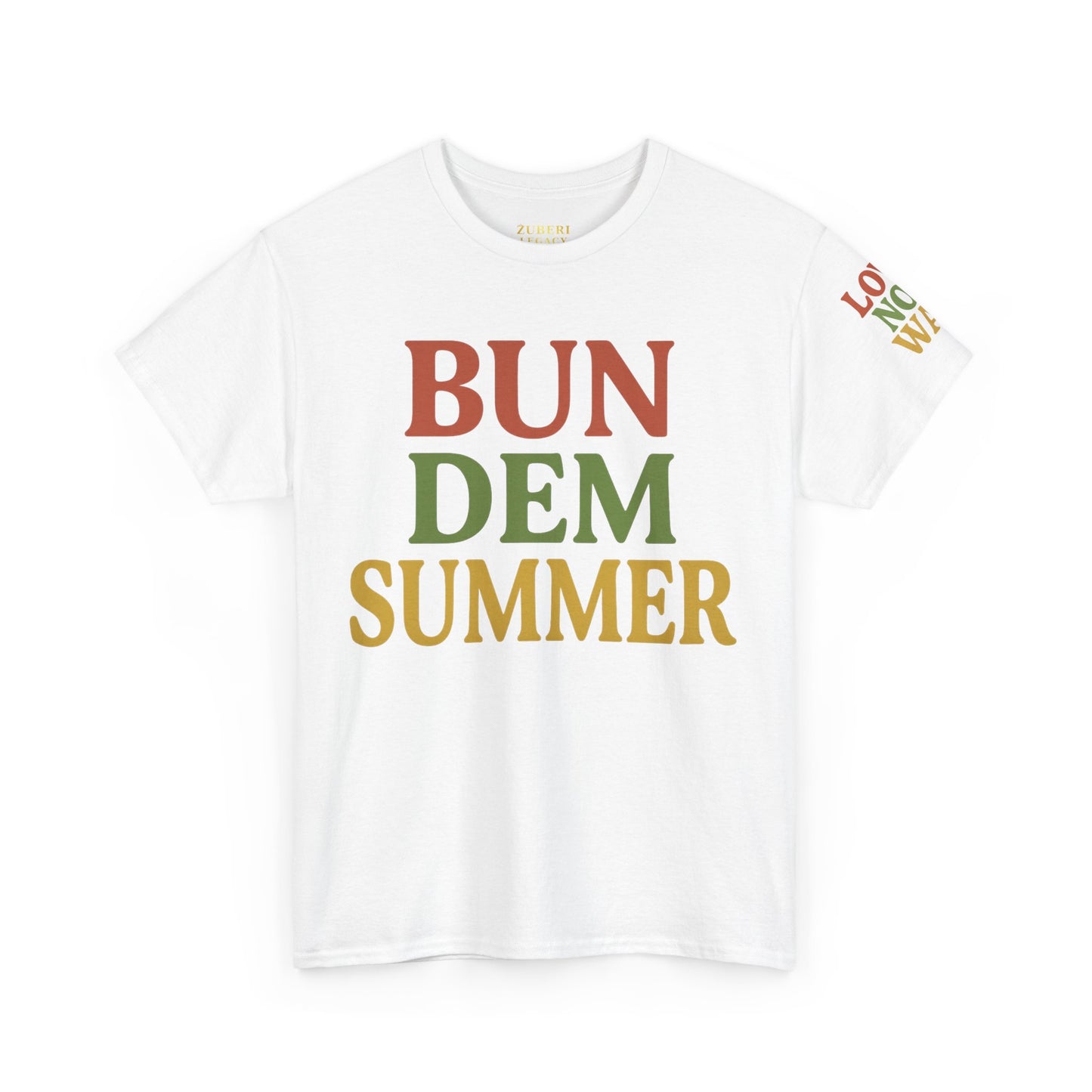 'Bun Dem Summer' Unisex Heavy Cotton Tee with and 'Love Not War' Design – Casual Summer Shirt, Gifts for Music Lovers, Festival Wear, [...]