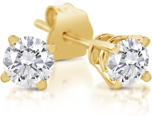 1/4Ct Tw Diamond Stud Earrings in 14K White Gold or Yellow Gold (J-K, I2-I3)