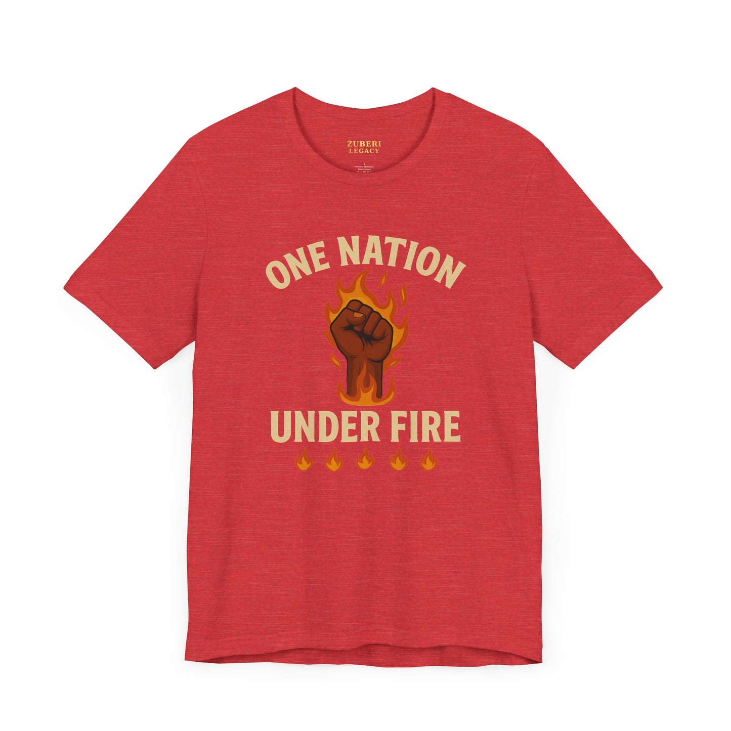 Empowering Statement Tee: One Nation Under Fire, Unisex Graphic Shirt, Activist Apparel, Casual Wear, Gift for Change Makers