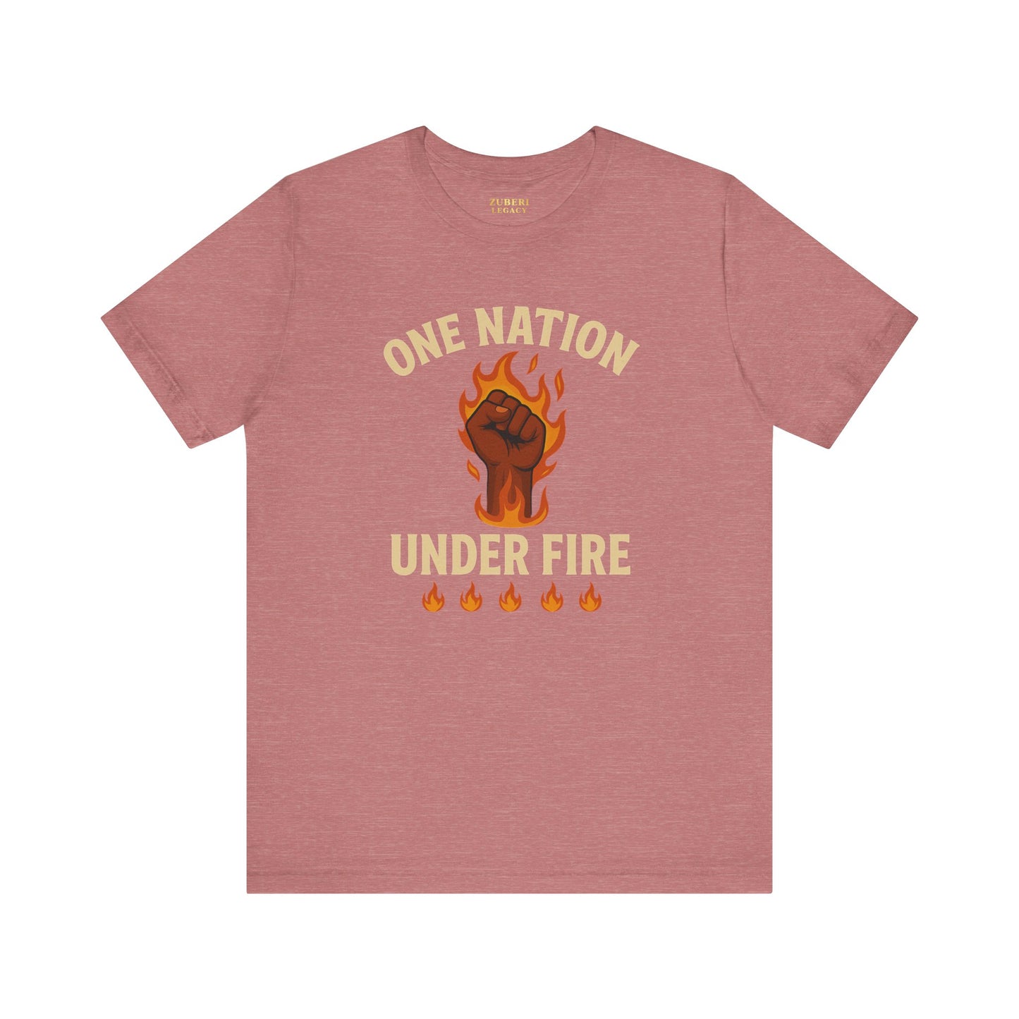 Empowering Statement Tee: One Nation Under Fire, Unisex Graphic Shirt, Activist Apparel, Casual Wear, Gift for Change Makers