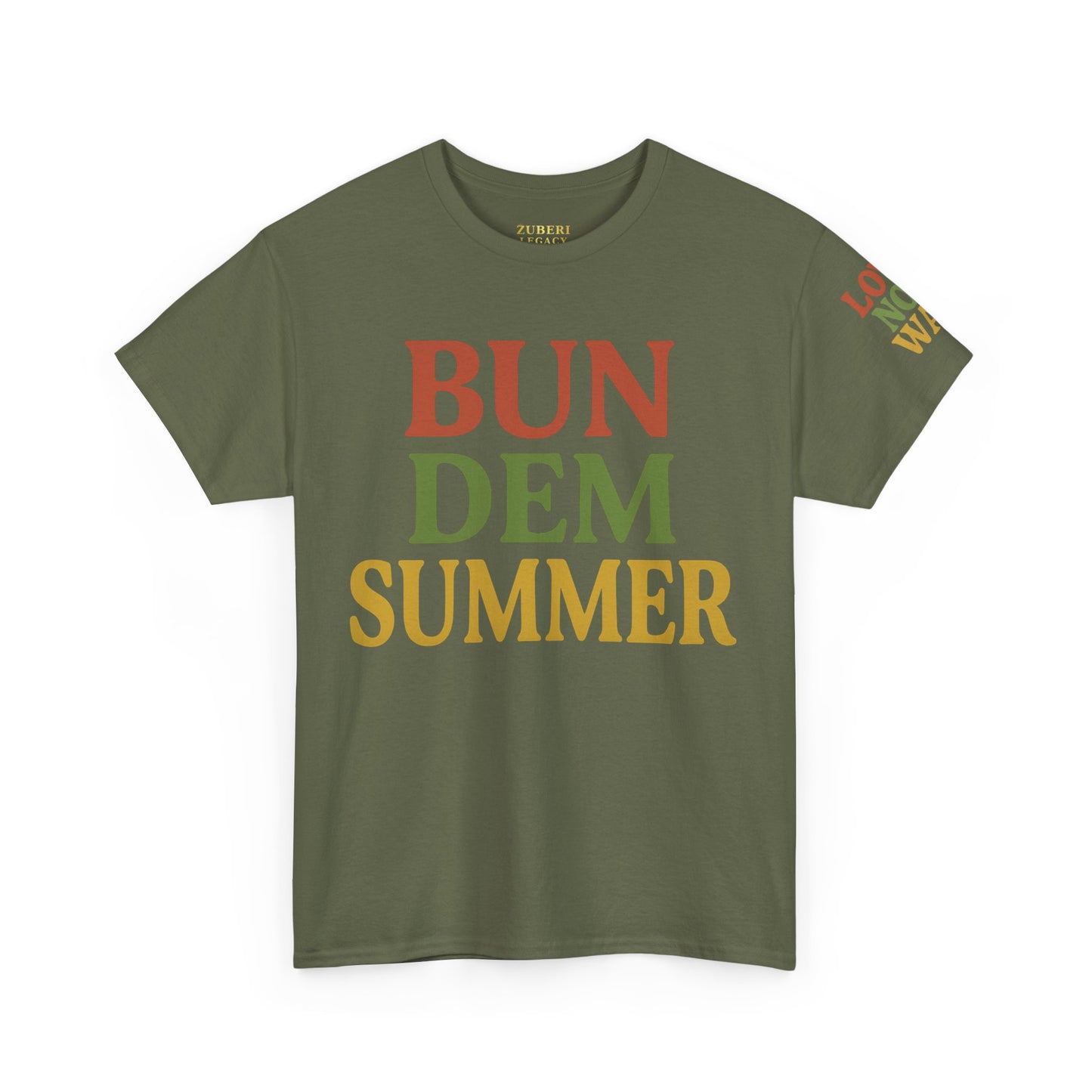 'Bun Dem Summer' Unisex Heavy Cotton Tee with and 'Love Not War' Design – Casual Summer Shirt, Gifts for Music Lovers, Festival Wear, [...]