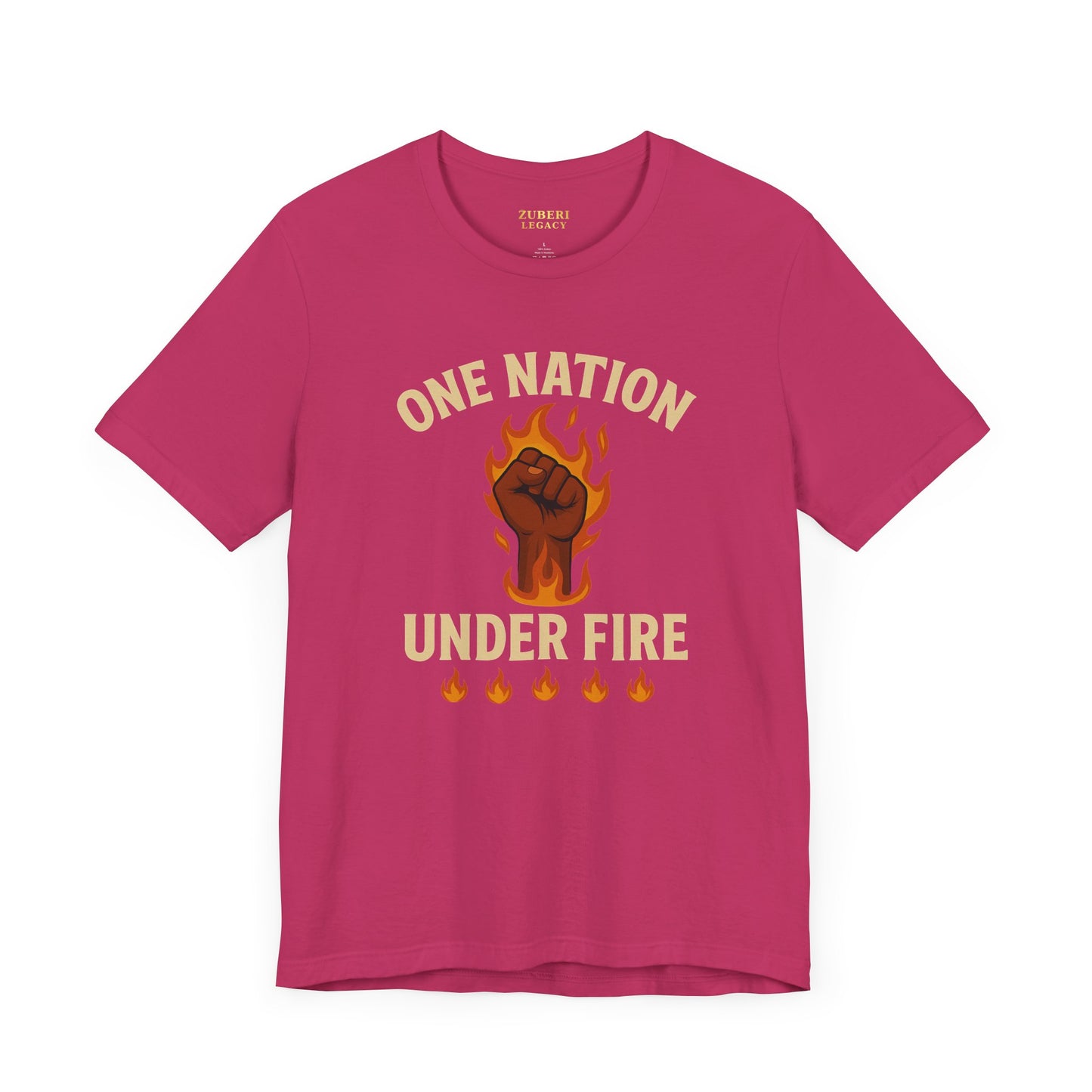 Empowering Statement Tee: One Nation Under Fire, Unisex Graphic Shirt, Activist Apparel, Casual Wear, Gift for Change Makers