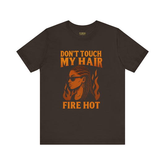 Fire Hot Hair Graphic Tee, Unisex Jersey Short Sleeve Tee, Afrocentric T-Shirt, Black Pride Apparel, Unique Gift for Her, Fun Casual Wear